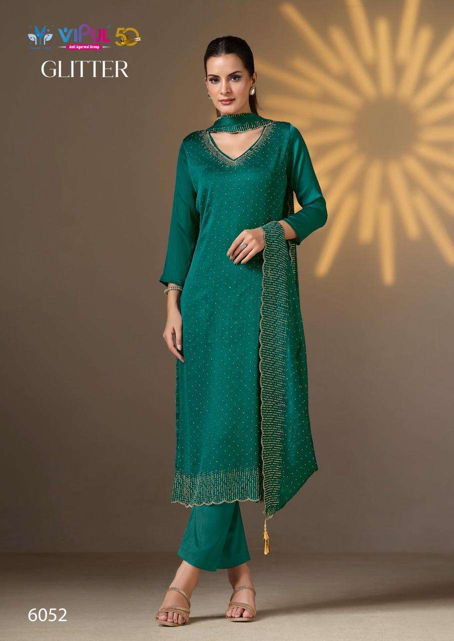 VIPUL FASHION GLITTER DESIGNER WORK FANCY SUIT CATALOGUE WHOLESALER 2024