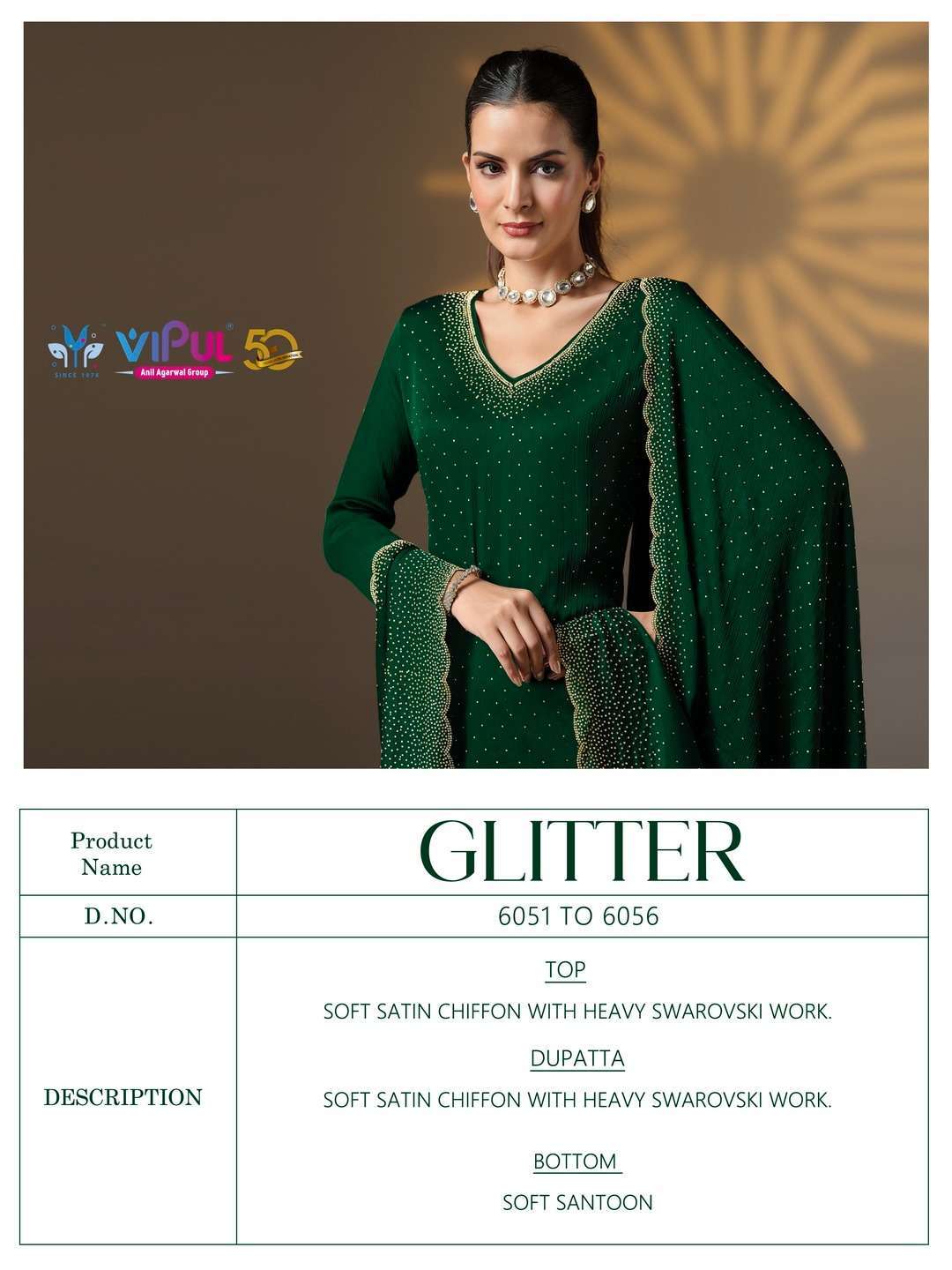 VIPUL FASHION GLITTER DESIGNER WORK FANCY SUIT CATALOGUE WHOLESALER 2024