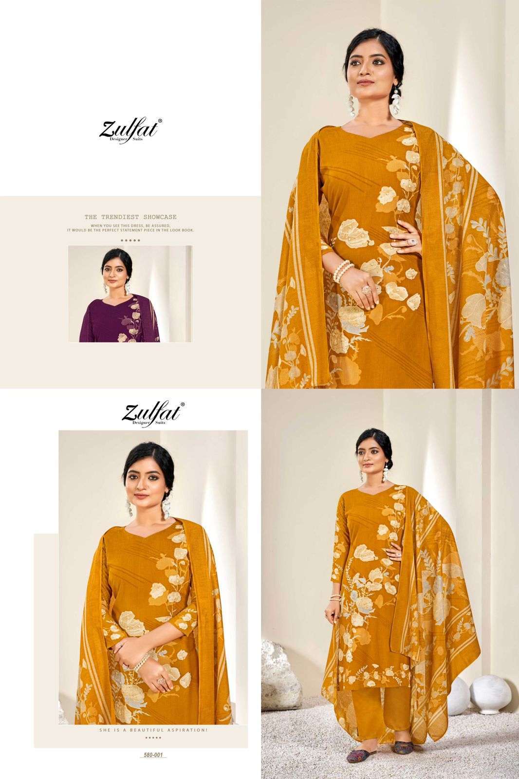 ZULFAT ZAHAVI VOL 4 DESIGNER PRINT FANCY RAYON SUIT CATALOGUE WHOLESALER 2024