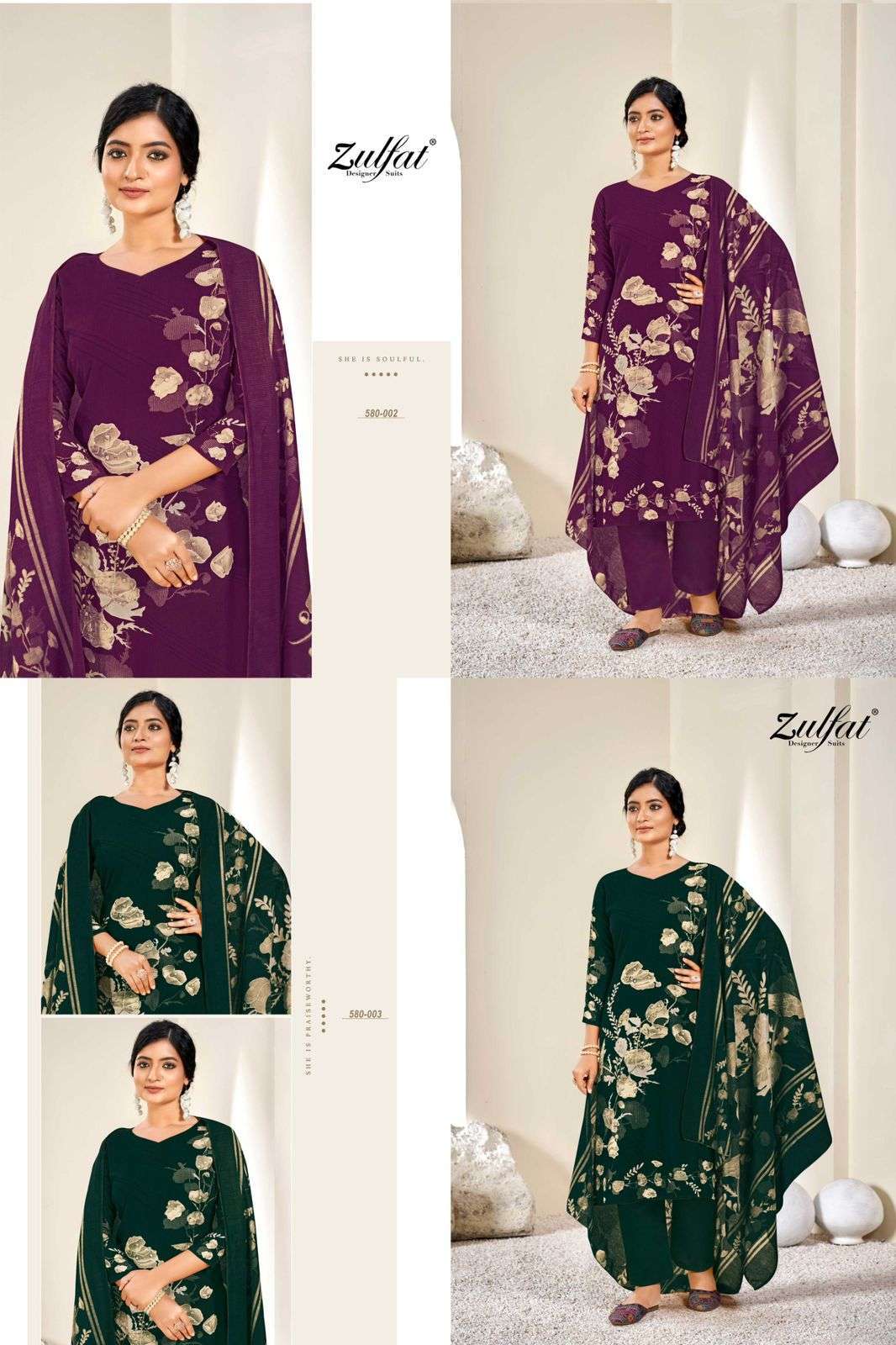 ZULFAT ZAHAVI VOL 4 DESIGNER PRINT FANCY RAYON SUIT CATALOGUE WHOLESALER 2024