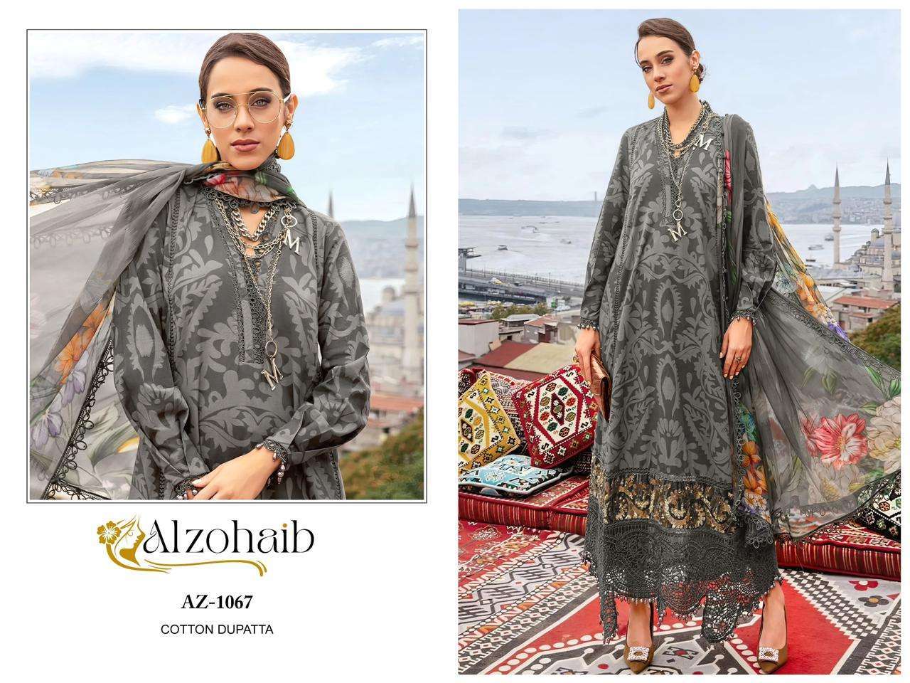 AL ZOHAIB AZ 1066 COLORS PAKISTANI PURE COTTON SALWER SUIT COLLECTION WHOLESALER 