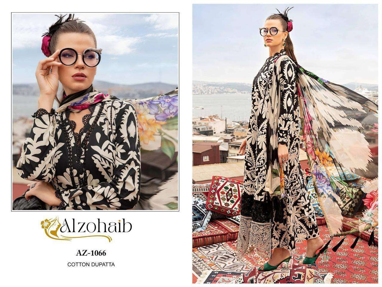 AL ZOHAIB AZ 1066 COLORS PAKISTANI PURE COTTON SALWER SUIT COLLECTION WHOLESALER 