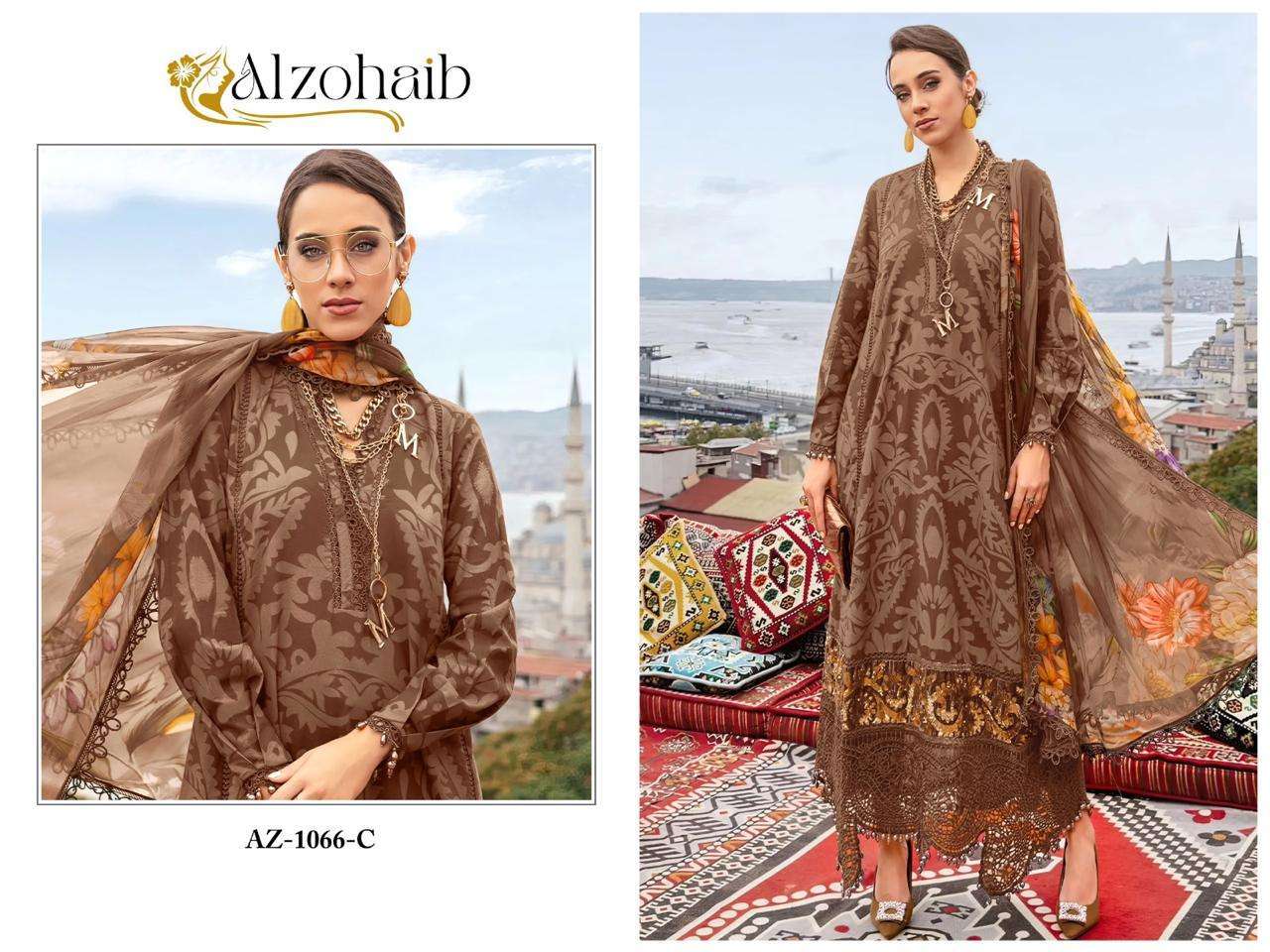 AL ZOHAIB AZ 1066 COLORS PAKISTANI PURE COTTON SALWER SUIT COLLECTION WHOLESALER 