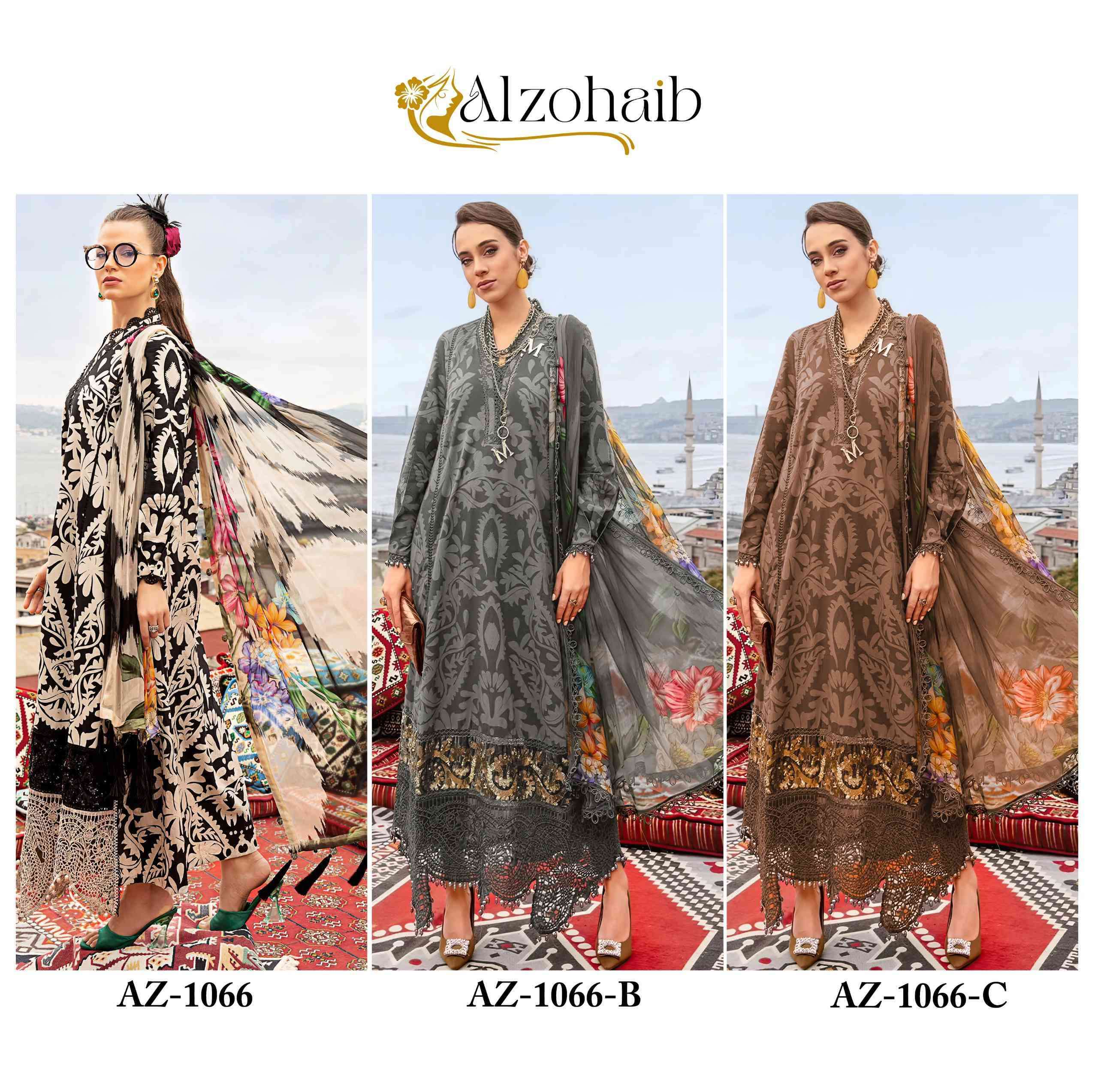 AL ZOHAIB AZ 1066 COLORS PAKISTANI PURE COTTON SALWER SUIT COLLECTION WHOLESALER 