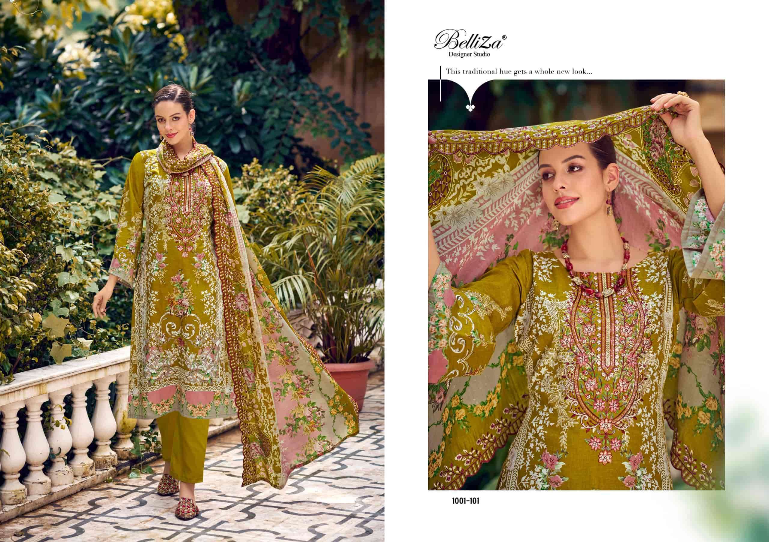 BELLIZA GUZARISH VOL 16 PURE COTTON FANCY LADIES SUIT CATALOGUE WHOLESALE PRICE DEALER 