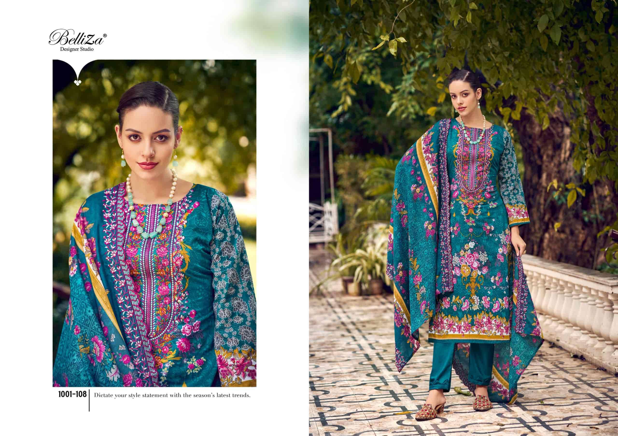 BELLIZA GUZARISH VOL 16 PURE COTTON FANCY LADIES SUIT CATALOGUE WHOLESALE PRICE DEALER 