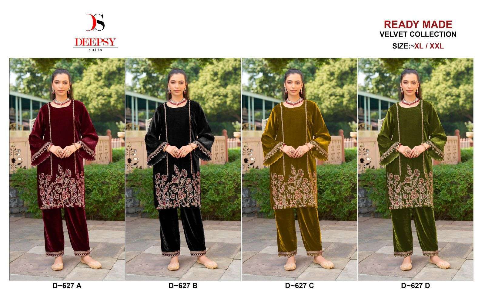 DEEPSY D 627 COLORS READYMADE PAKISTANI VELVET CORD SET SUPPLIER 2024