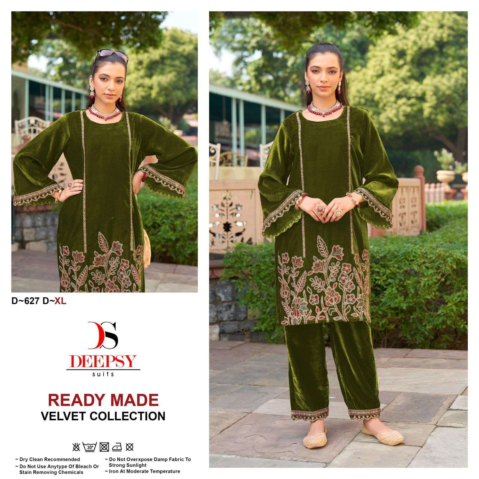 DEEPSY D 627 COLORS READYMADE PAKISTANI VELVET CORD SET SUPPLIER 2024