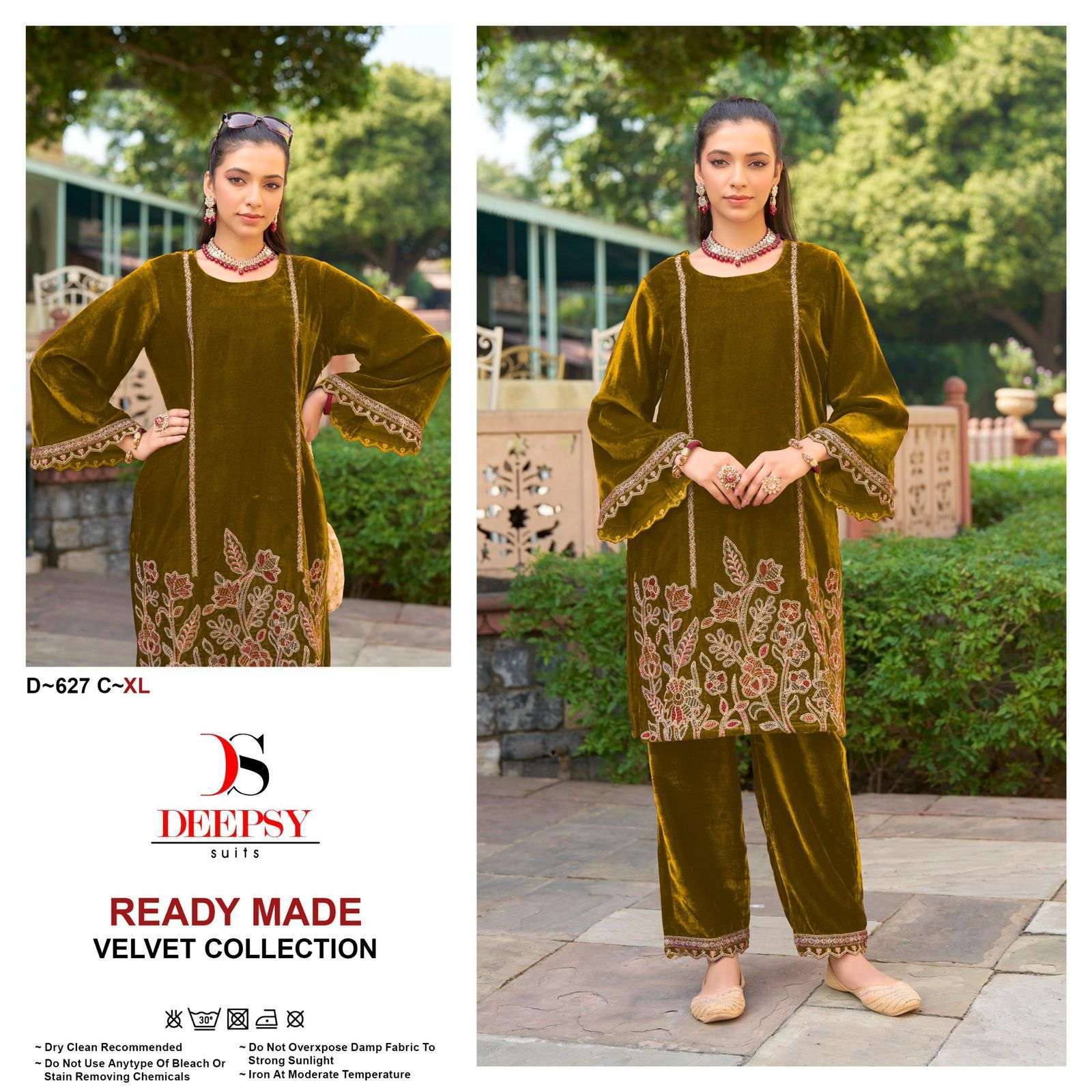 DEEPSY D 627 COLORS READYMADE PAKISTANI VELVET CORD SET SUPPLIER 2024