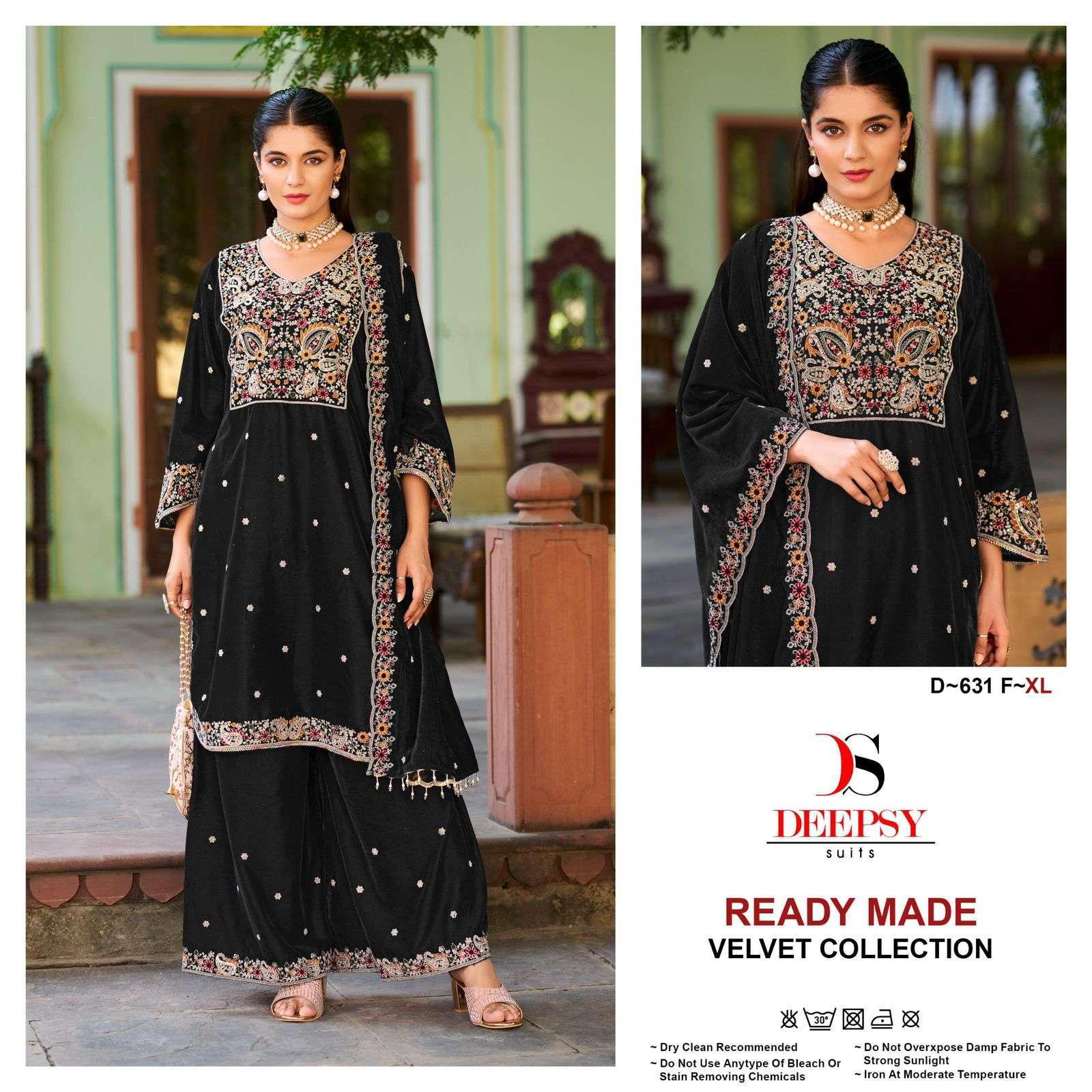 DEEPSY D 631 COLORS READYMADE VELVET PAKISTANI DESIGNER SUIT WHOLESALER 
