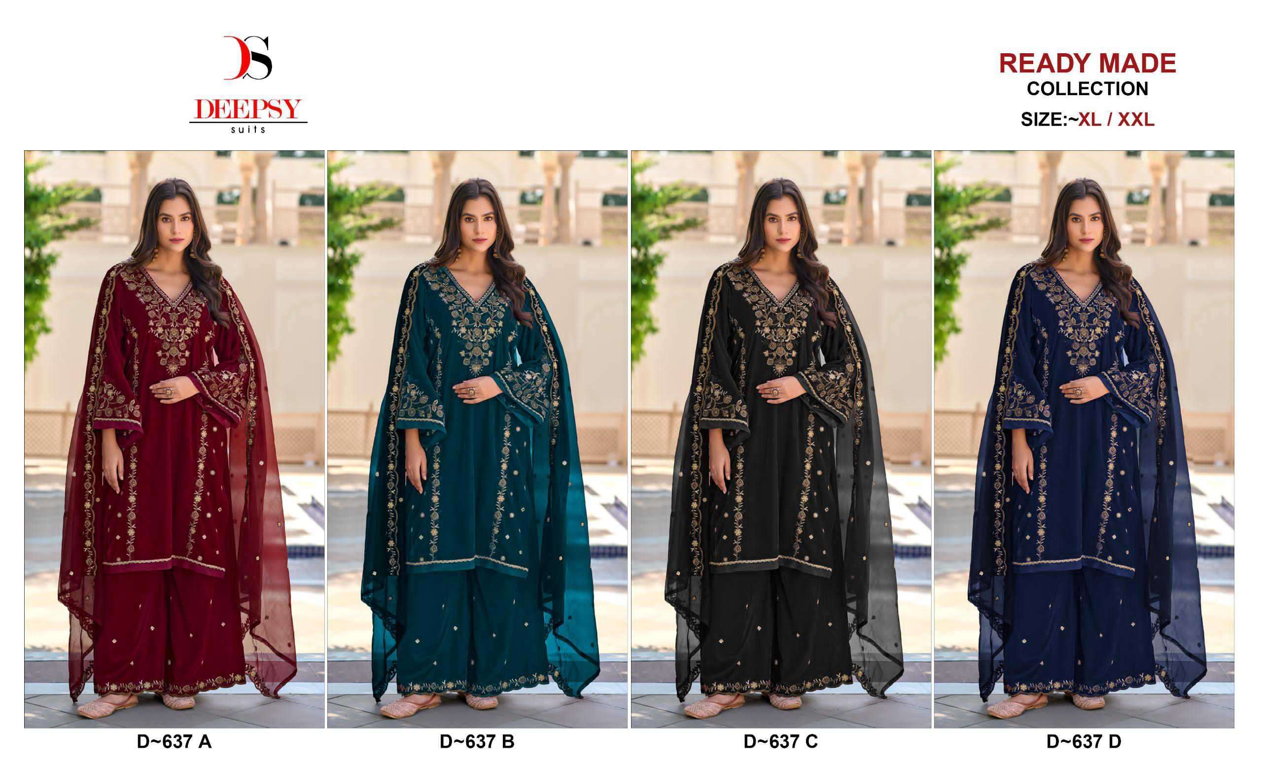 DEEPSY D 637 COLORS PAKISTANI VELVET READYMADE SUIT CATALOG WHOLESALER 2024
