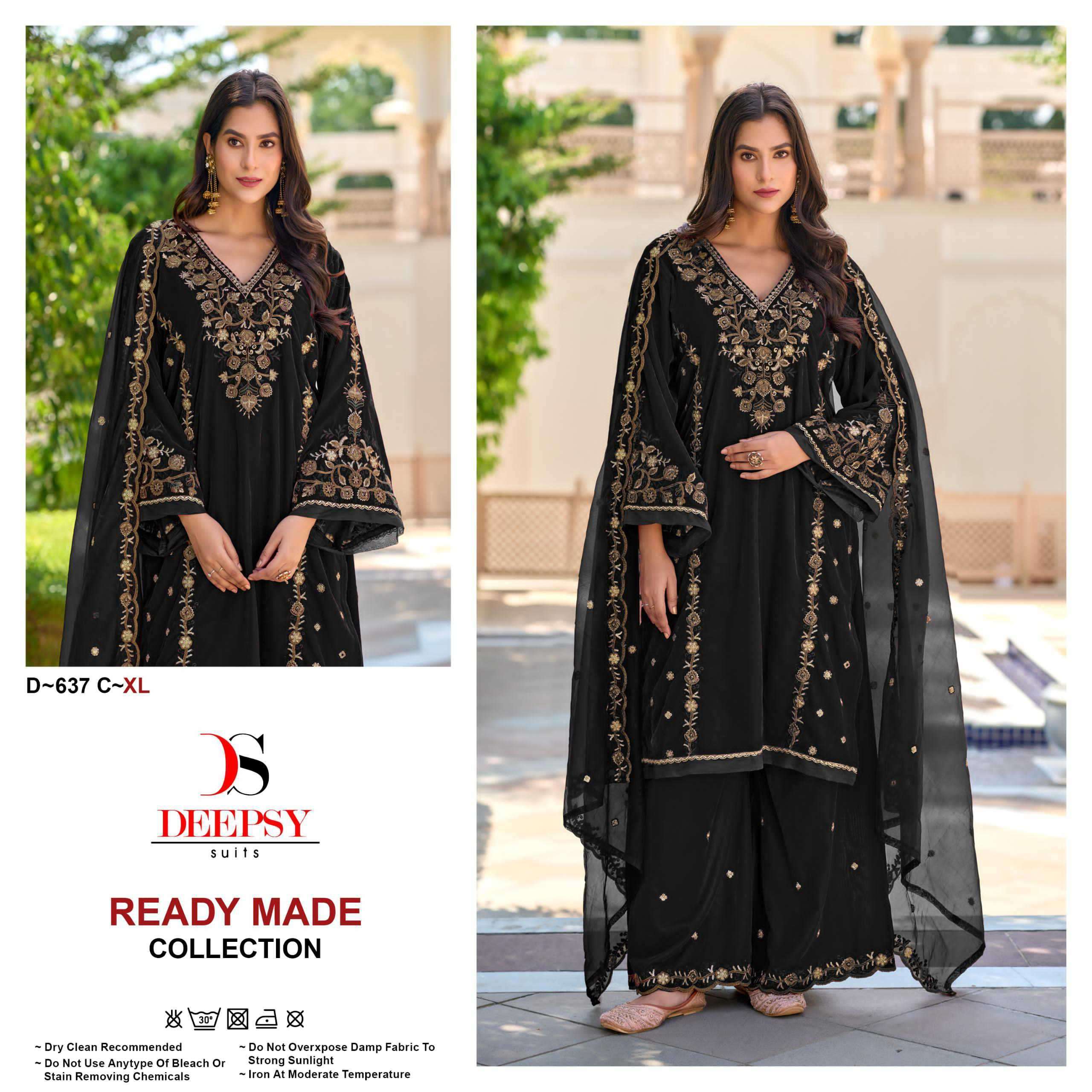 DEEPSY D 637 COLORS PAKISTANI VELVET READYMADE SUIT CATALOG WHOLESALER 2024