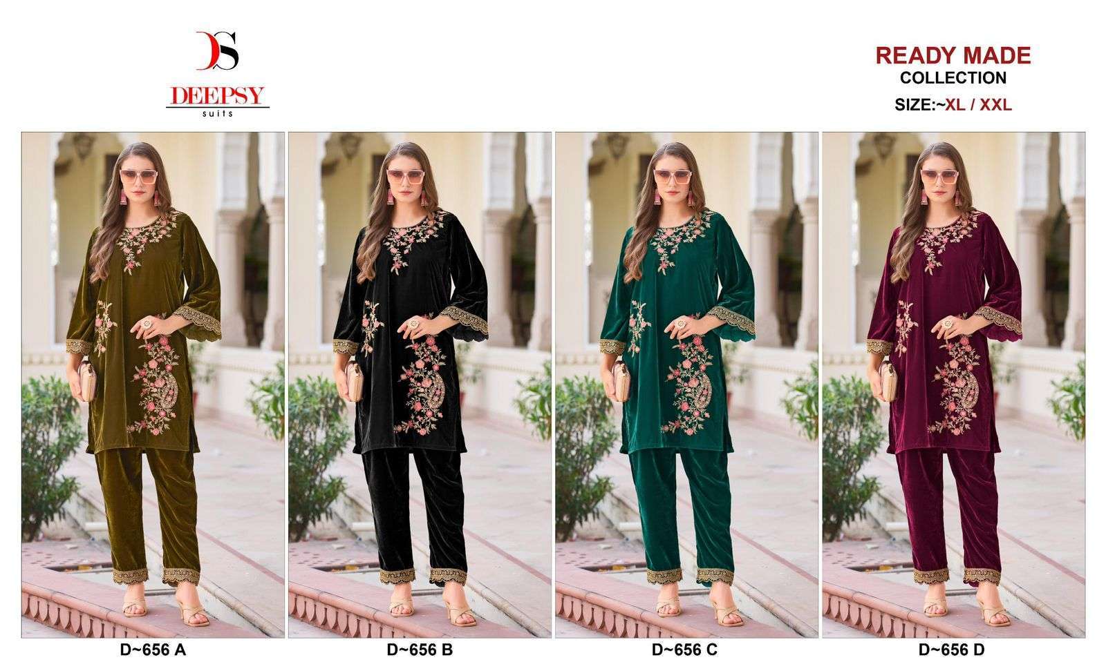 DEEPSY D 656 COLORS PAKISTANI VELVET CORD SET COLLCTION EXPORTER 2024