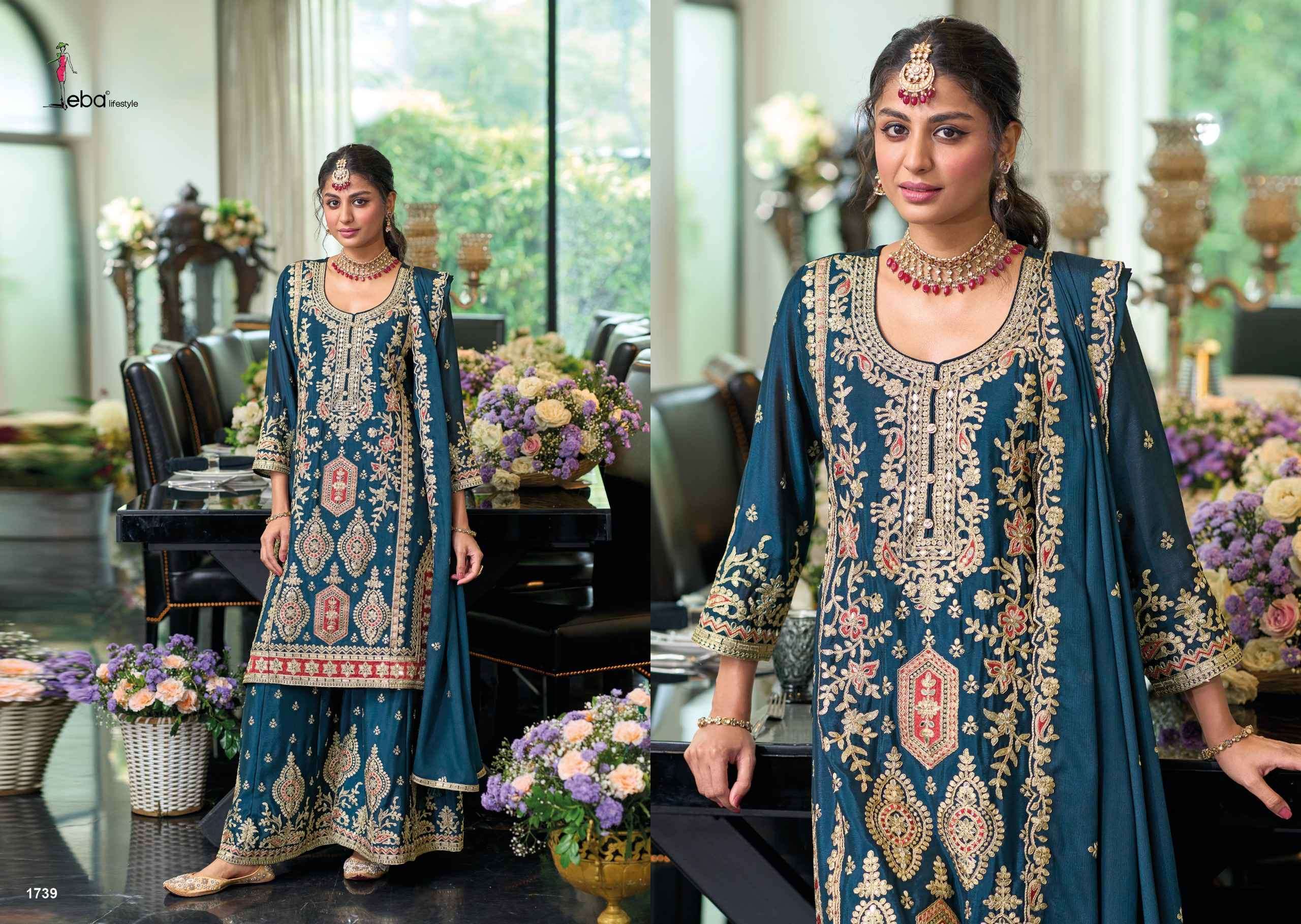 EBA LIFESTYLE MEHAR DESIGNER CHINON PALAZZO SUIT CATALOGUE WHOLESALER 