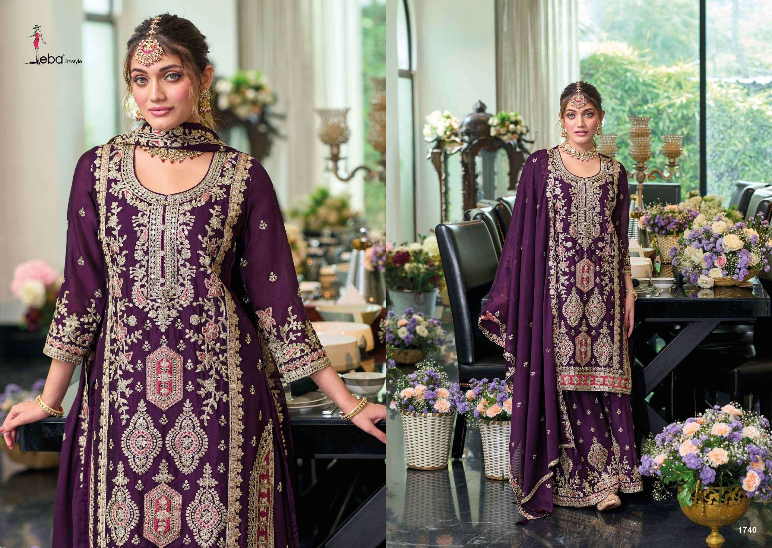 EBA LIFESTYLE MEHAR DESIGNER CHINON PALAZZO SUIT CATALOGUE WHOLESALER 