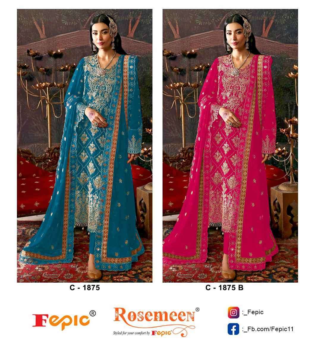 FEPIC C 1875 COLORS DESIGNER PAKISTANI DRESS CATALOGUE WHOLESALE PRICE DEALER 
