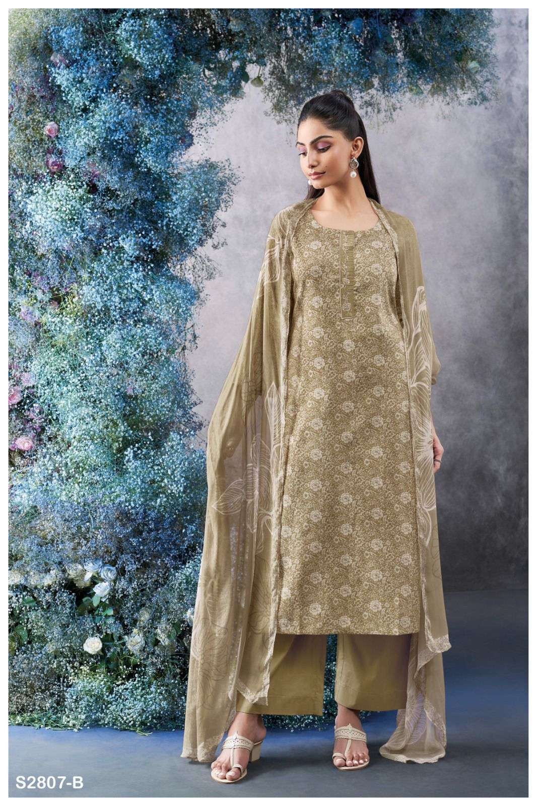 GANGA FASHION BITUIN 2807 PREMIUM COTTON SILK LADIES SUIT CATALOGUE DEALER 2024