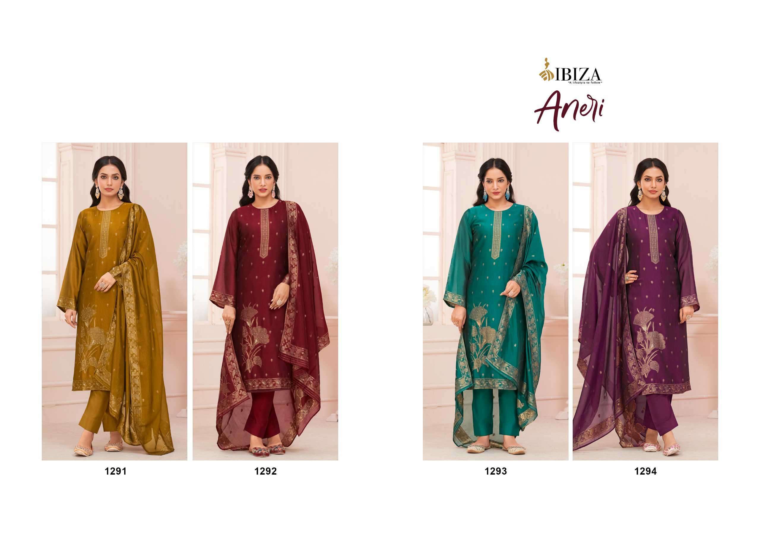 IBIZA ANERI PURE BANGLORY SILK DESIGNER SUIT CATALOG EXPORTER 2024