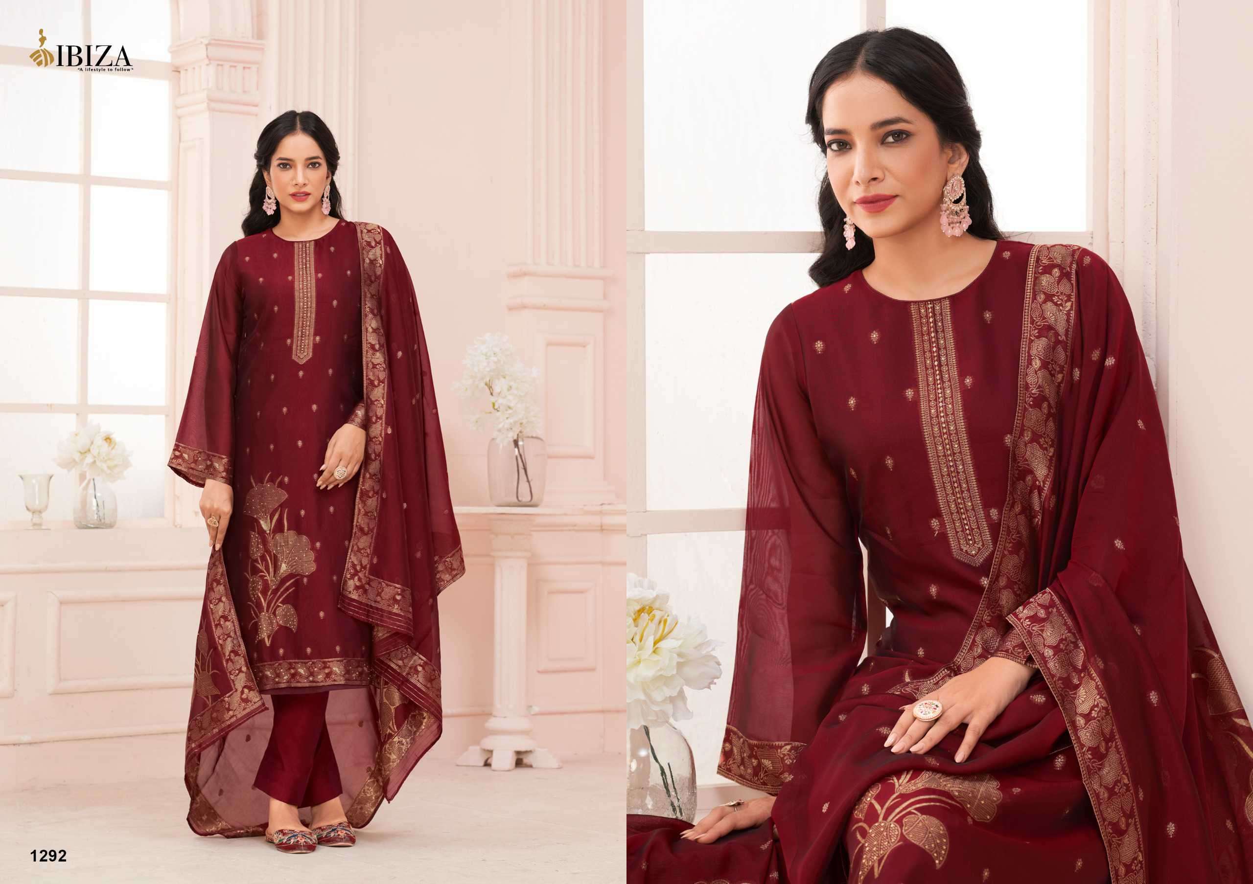 IBIZA ANERI PURE BANGLORY SILK DESIGNER SUIT CATALOG EXPORTER 2024