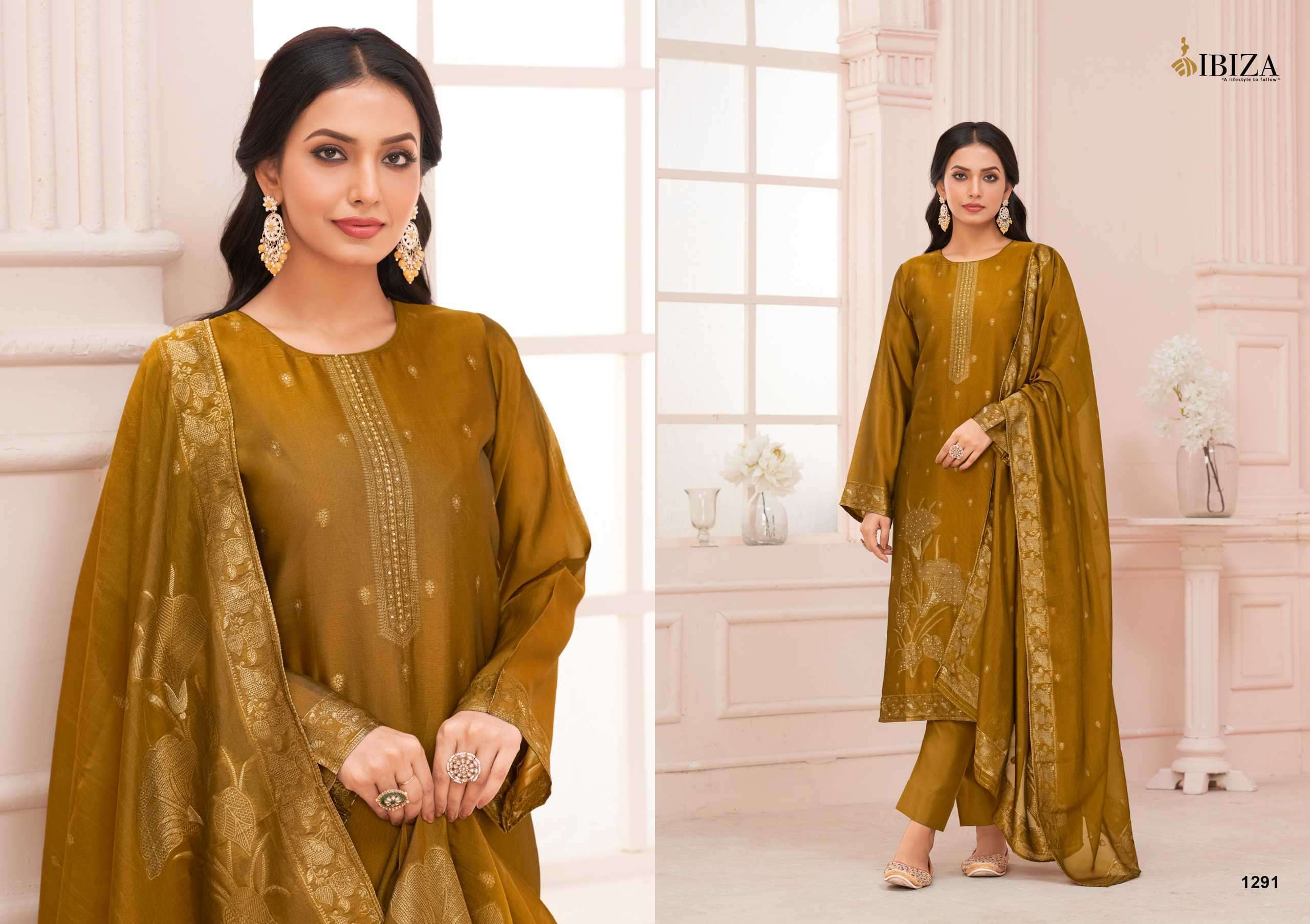 IBIZA ANERI PURE BANGLORY SILK DESIGNER SUIT CATALOG EXPORTER 2024