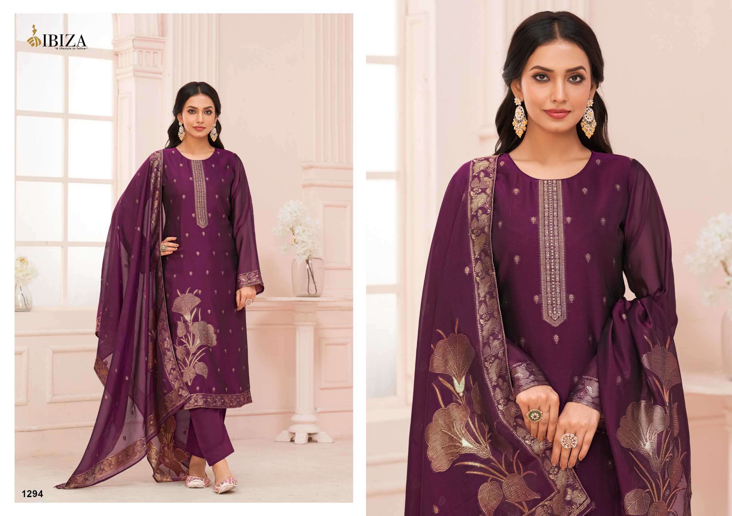 IBIZA ANERI PURE BANGLORY SILK DESIGNER SUIT CATALOG EXPORTER 2024