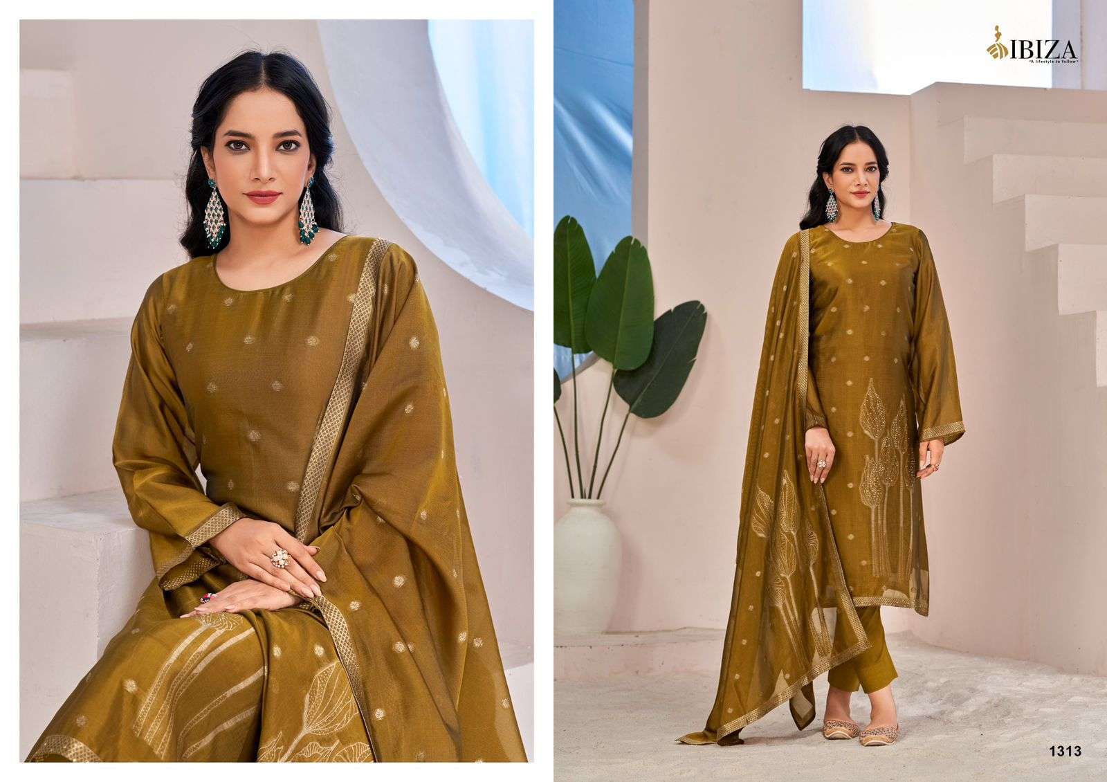 IBIZA SIBANI PURE BANGLORY SILK LADIES SUIT CATALOG SUPPLIER IN SURAT 