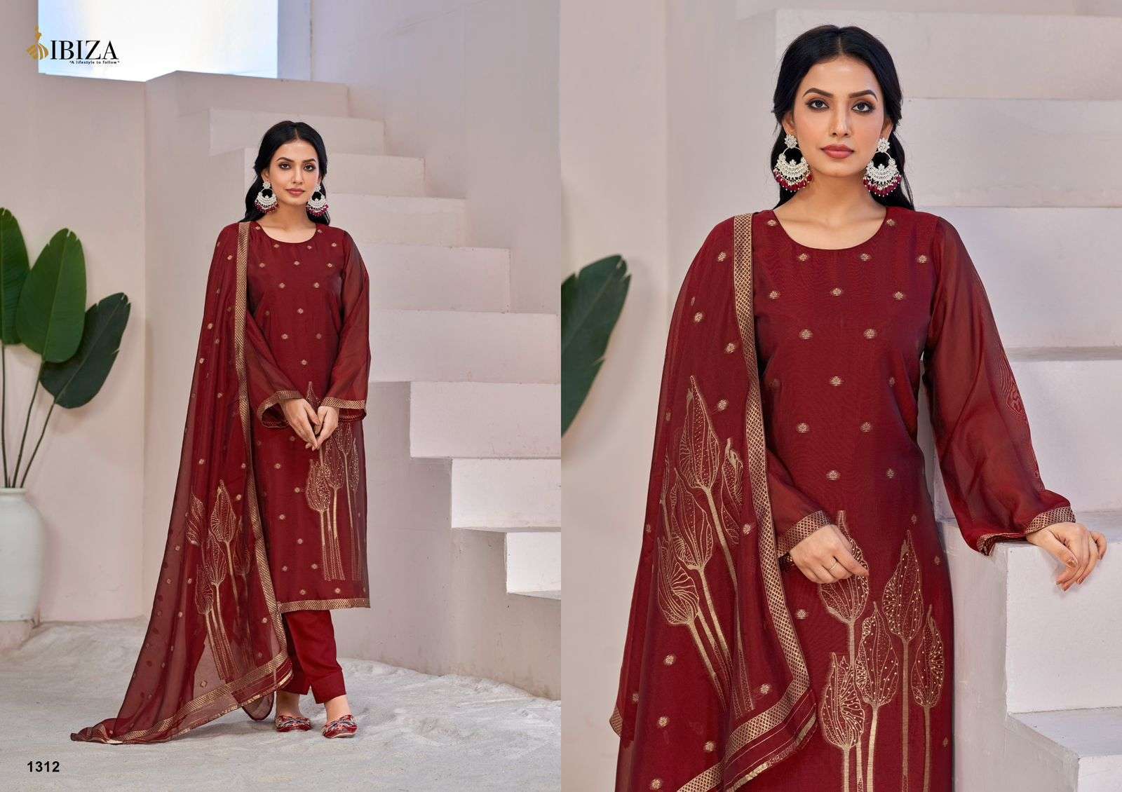 IBIZA SIBANI PURE BANGLORY SILK LADIES SUIT CATALOG SUPPLIER IN SURAT 
