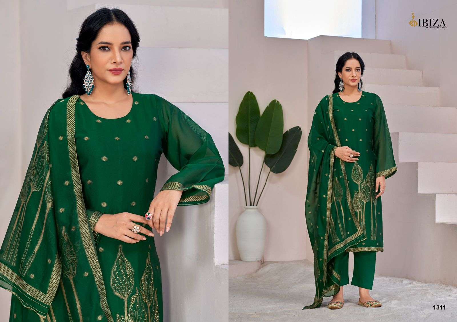 IBIZA SIBANI PURE BANGLORY SILK LADIES SUIT CATALOG SUPPLIER IN SURAT 