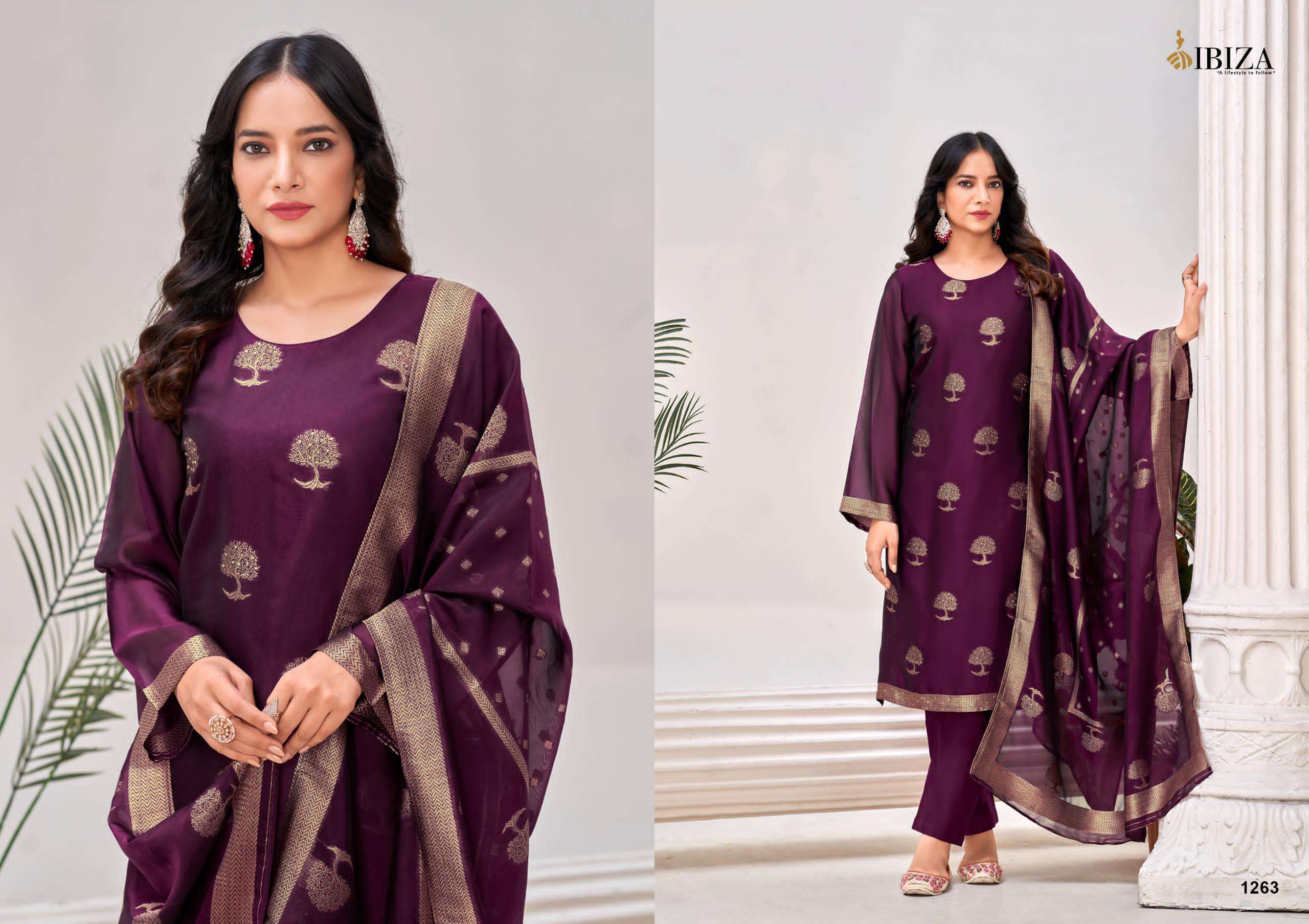 IBIZA ZAHANVI PURE BANGLORY SILK JACQUARD SUIT CATALOG WHOLESALE PRICE 