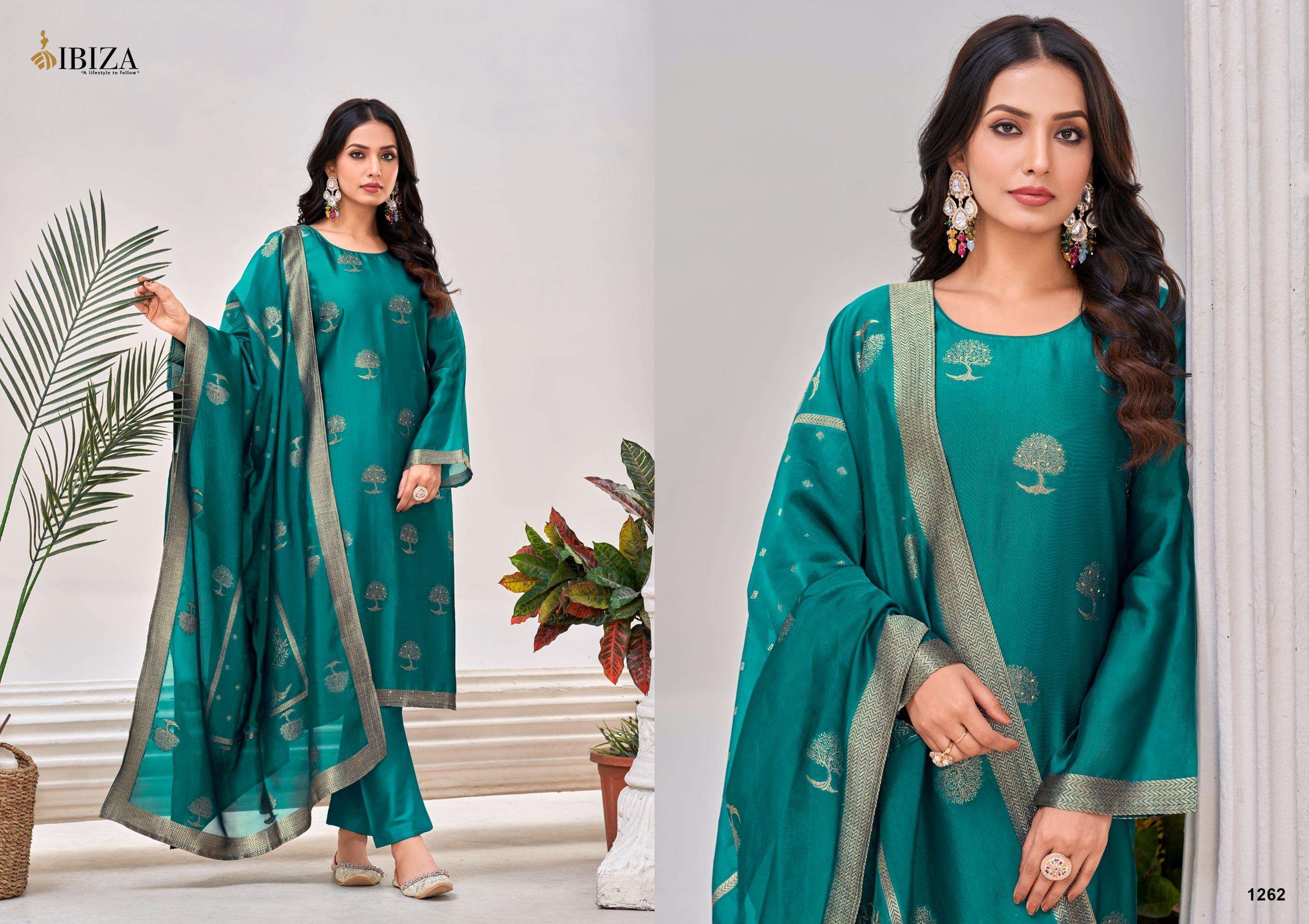 IBIZA ZAHANVI PURE BANGLORY SILK JACQUARD SUIT CATALOG WHOLESALE PRICE 