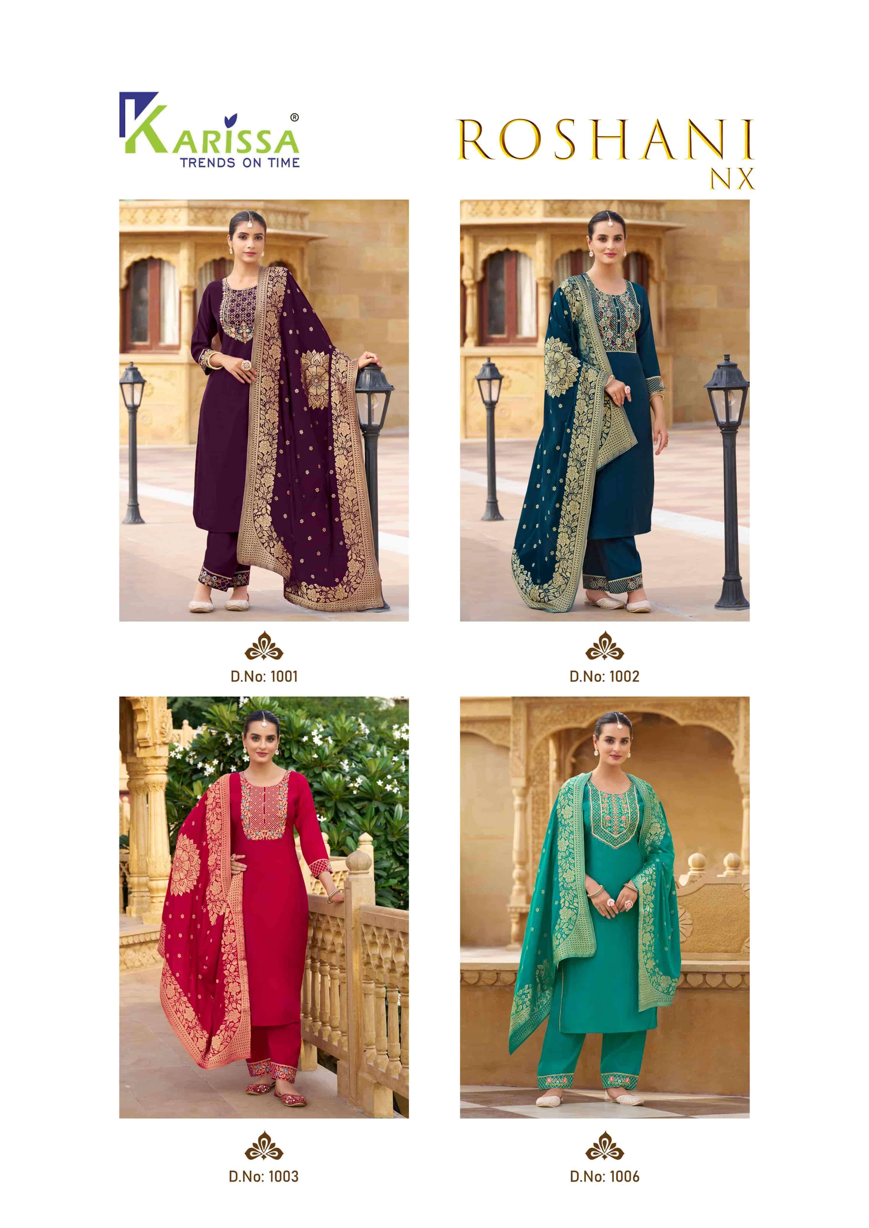 KARISSA ROSHANI NX DESIGNER SILK READYMADE 3 PIECE PAIR CATALOG EXPORTER 2024