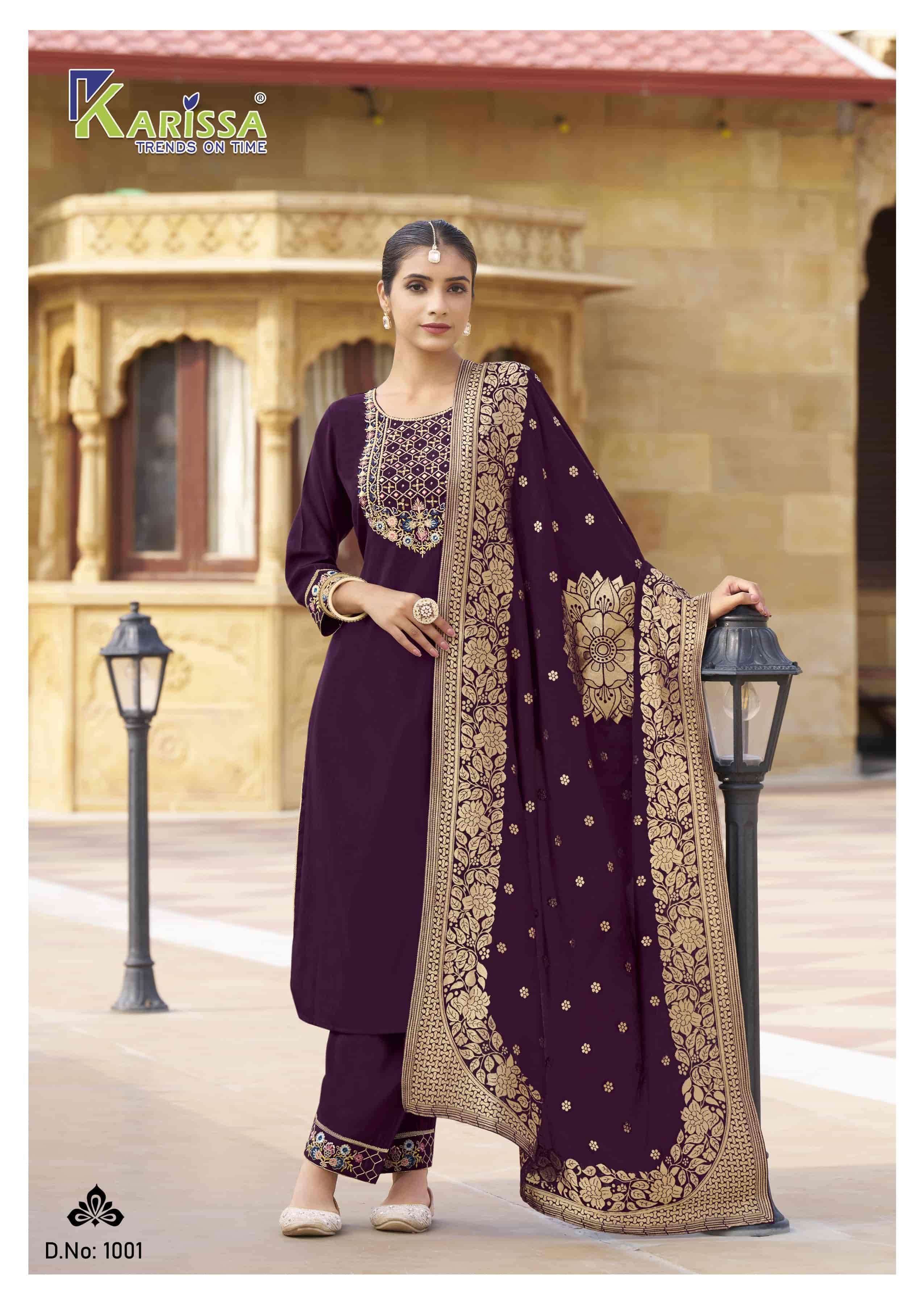 KARISSA ROSHANI NX DESIGNER SILK READYMADE 3 PIECE PAIR CATALOG EXPORTER 2024