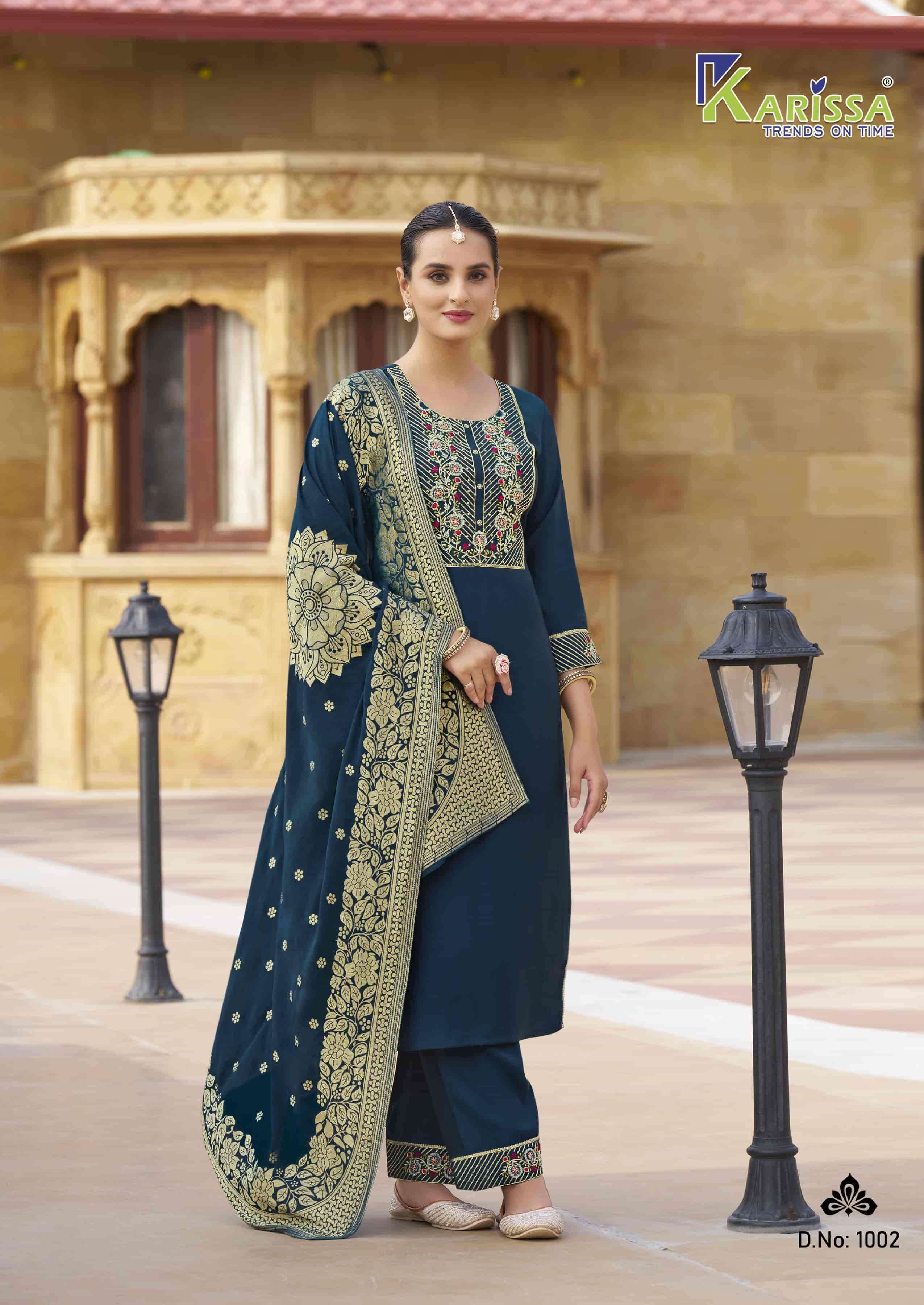 KARISSA ROSHANI NX DESIGNER SILK READYMADE 3 PIECE PAIR CATALOG EXPORTER 2024