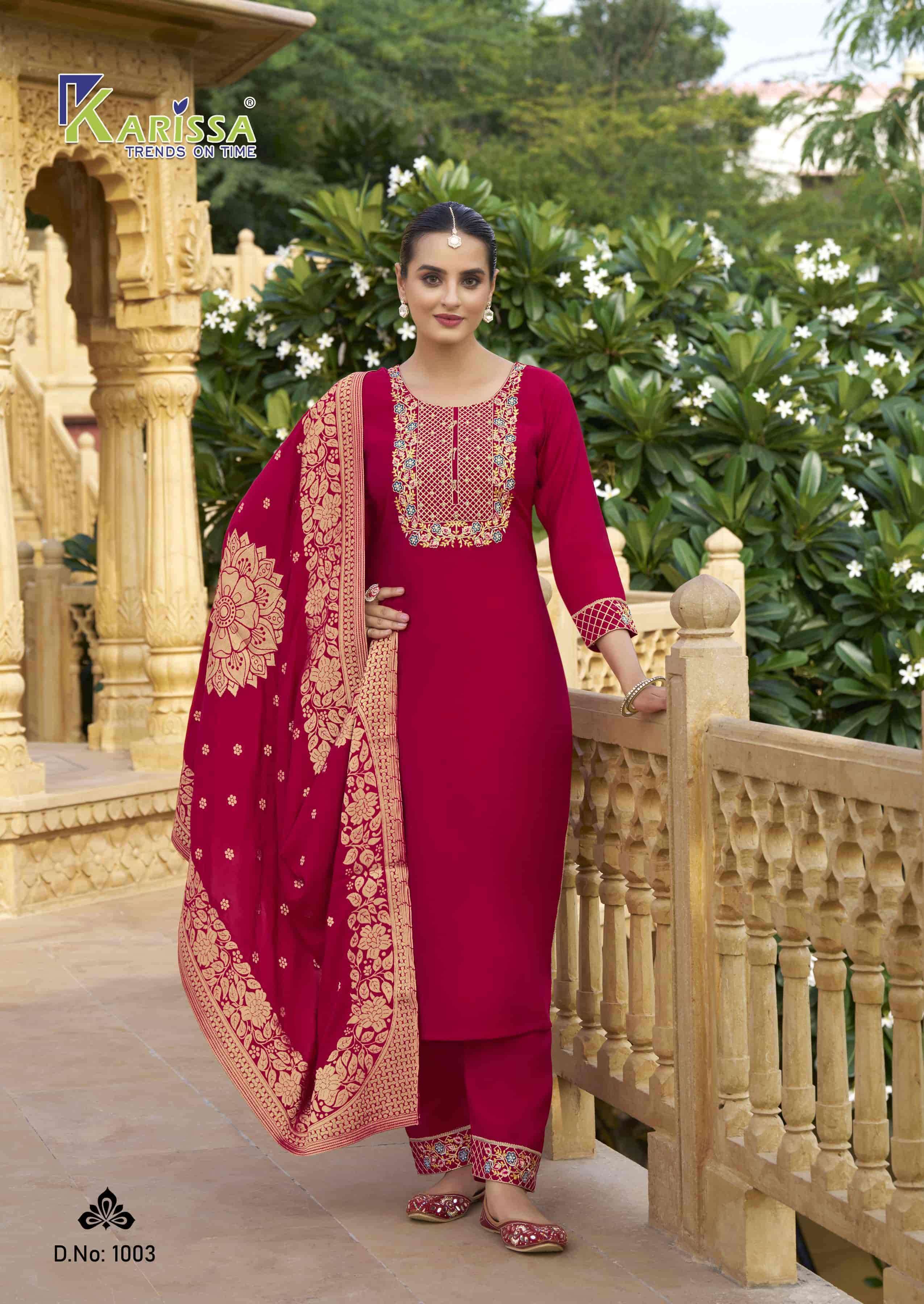 KARISSA ROSHANI NX DESIGNER SILK READYMADE 3 PIECE PAIR CATALOG EXPORTER 2024