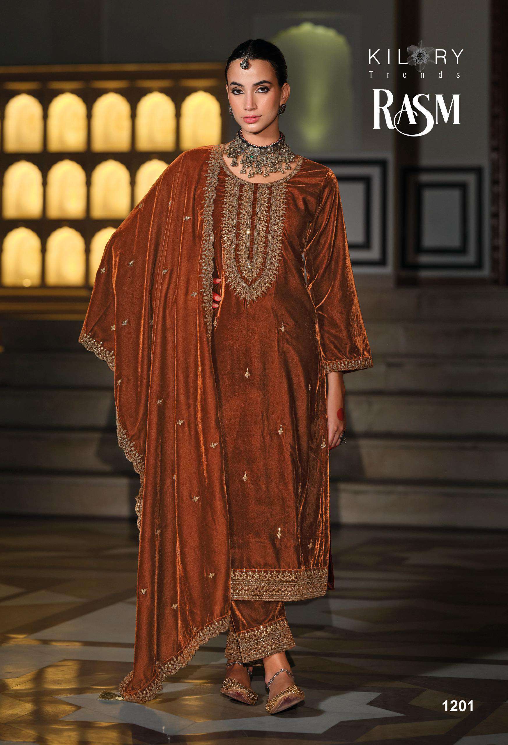 KILORY RASM DESIGNER VELVET DRESS CATALOG SUPPLIER 2024