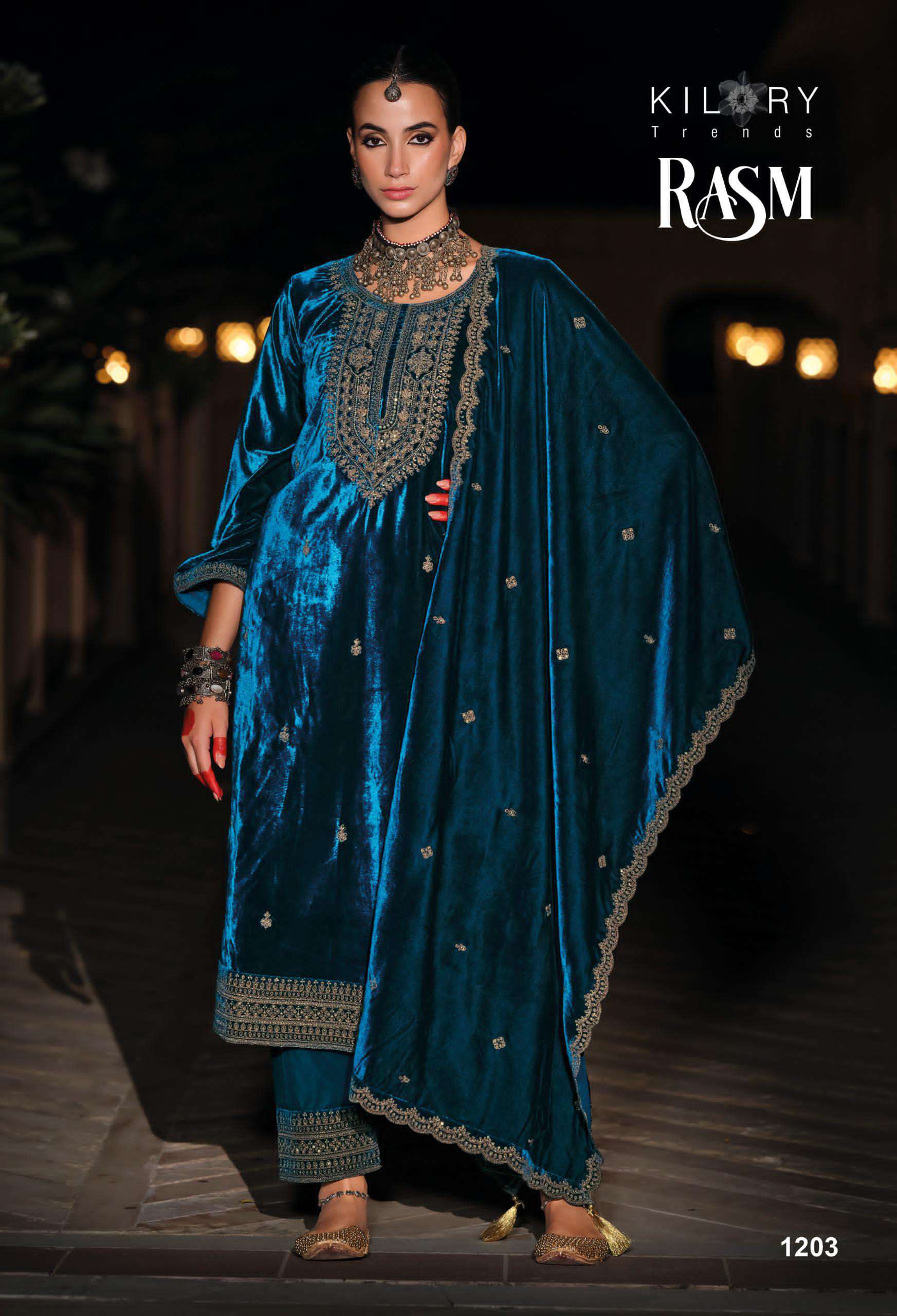 KILORY RASM DESIGNER VELVET DRESS CATALOG SUPPLIER 2024