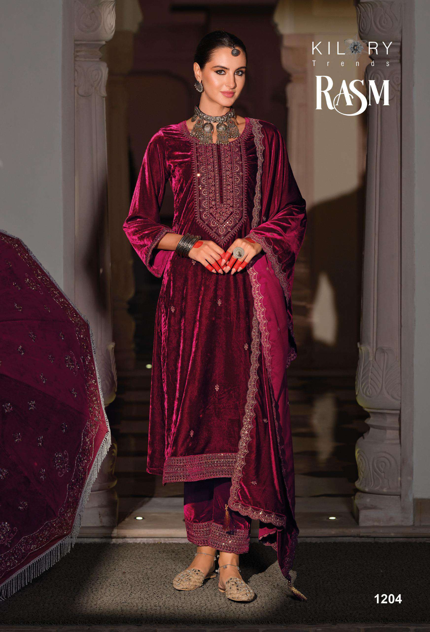 KILORY RASM DESIGNER VELVET DRESS CATALOG SUPPLIER 2024