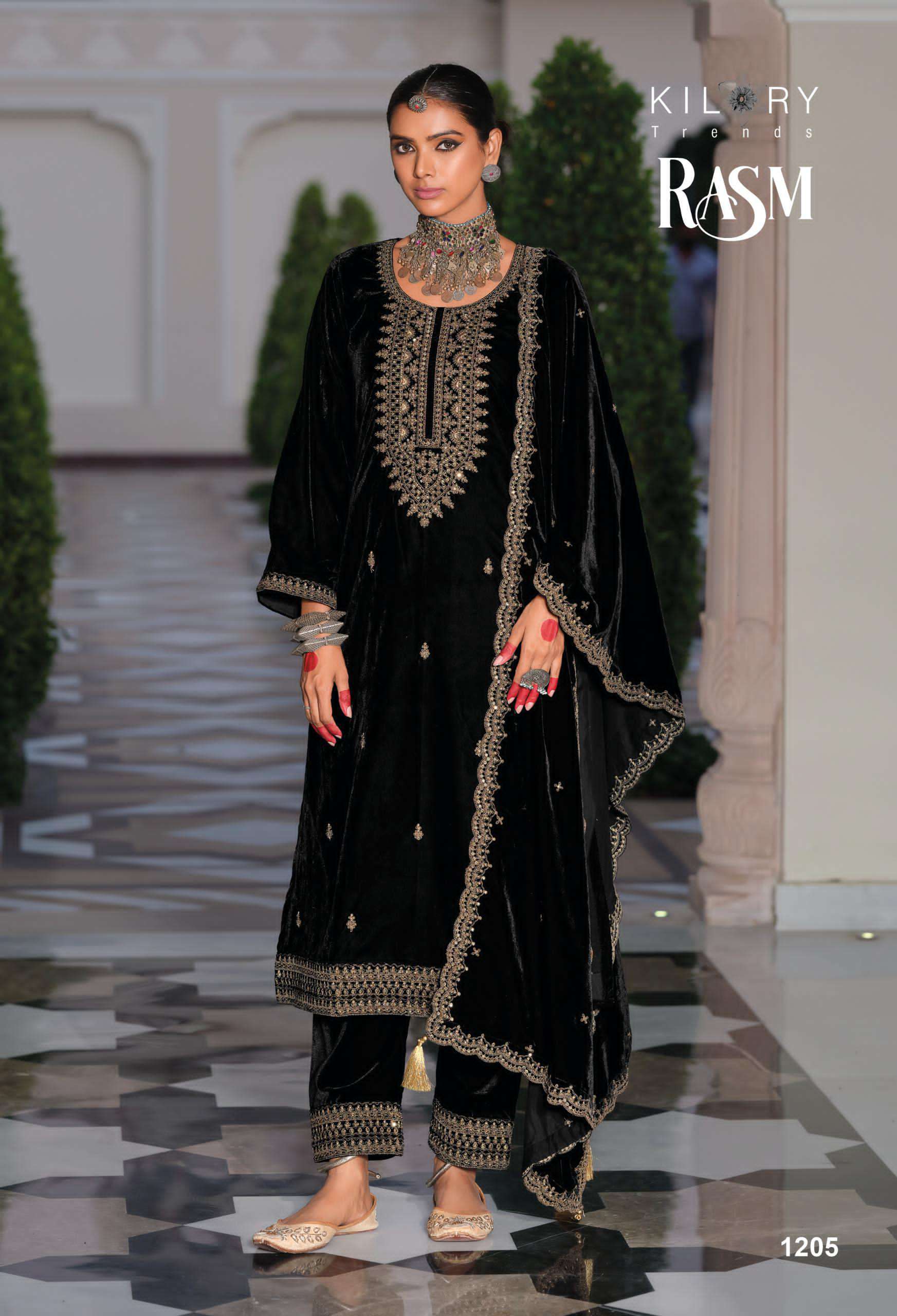 KILORY RASM DESIGNER VELVET DRESS CATALOG SUPPLIER 2024