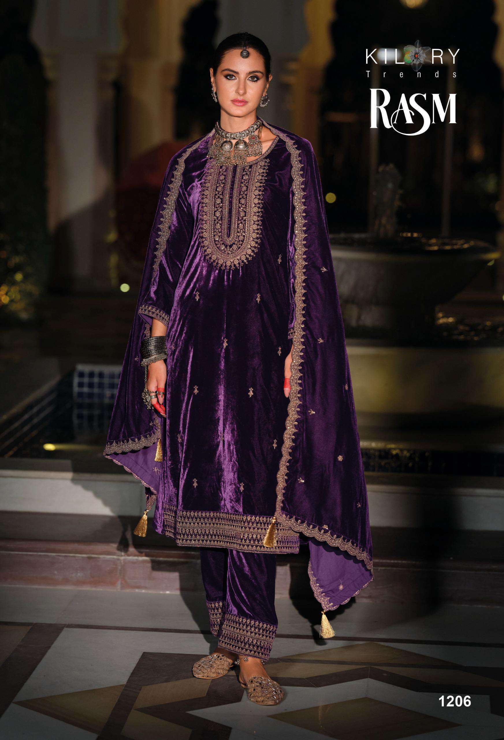 KILORY RASM DESIGNER VELVET DRESS CATALOG SUPPLIER 2024