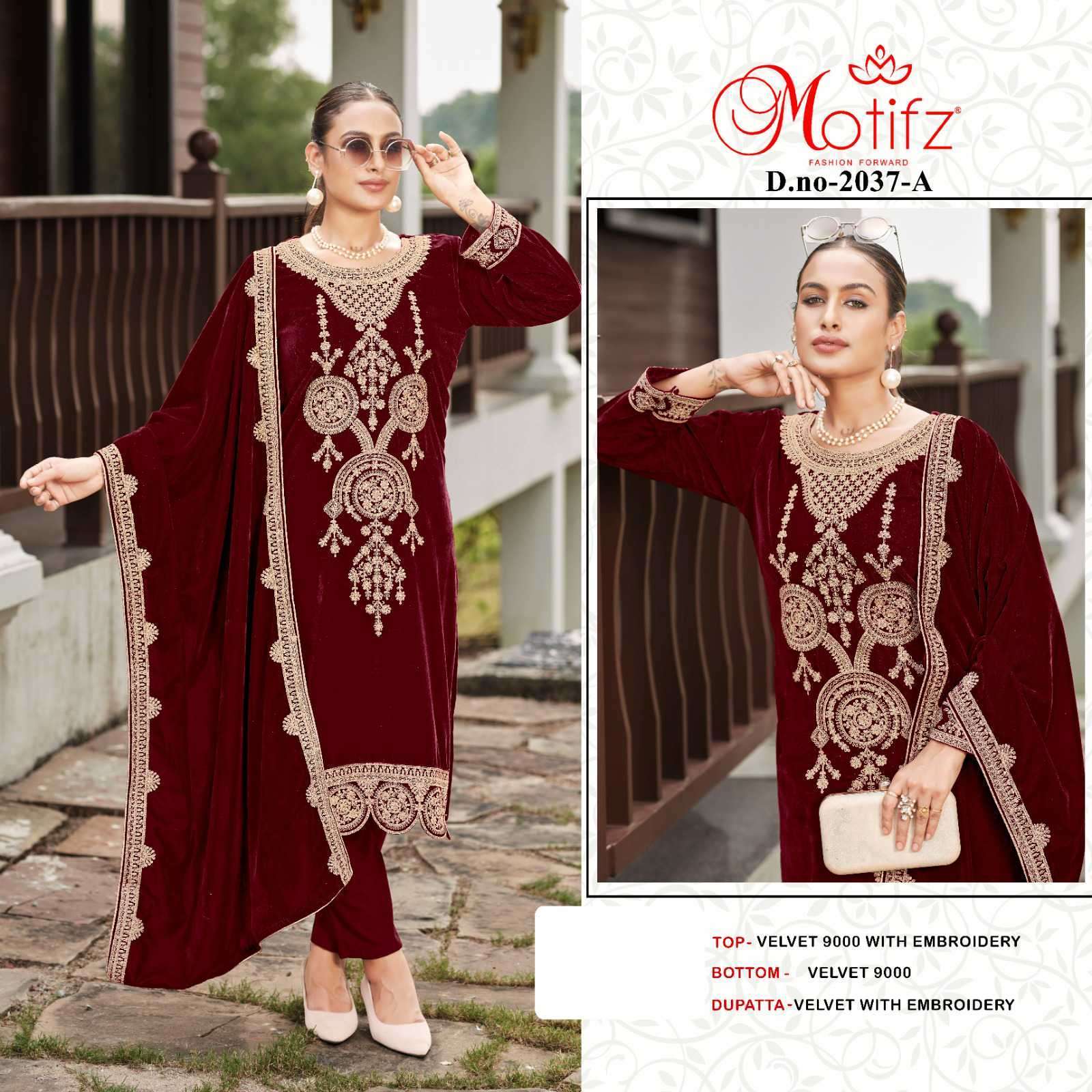 MOTIFZ D 2037 COLORS DESIGNER PAKISTANI LADIES SUIT COLLECTION WHOLESALER 