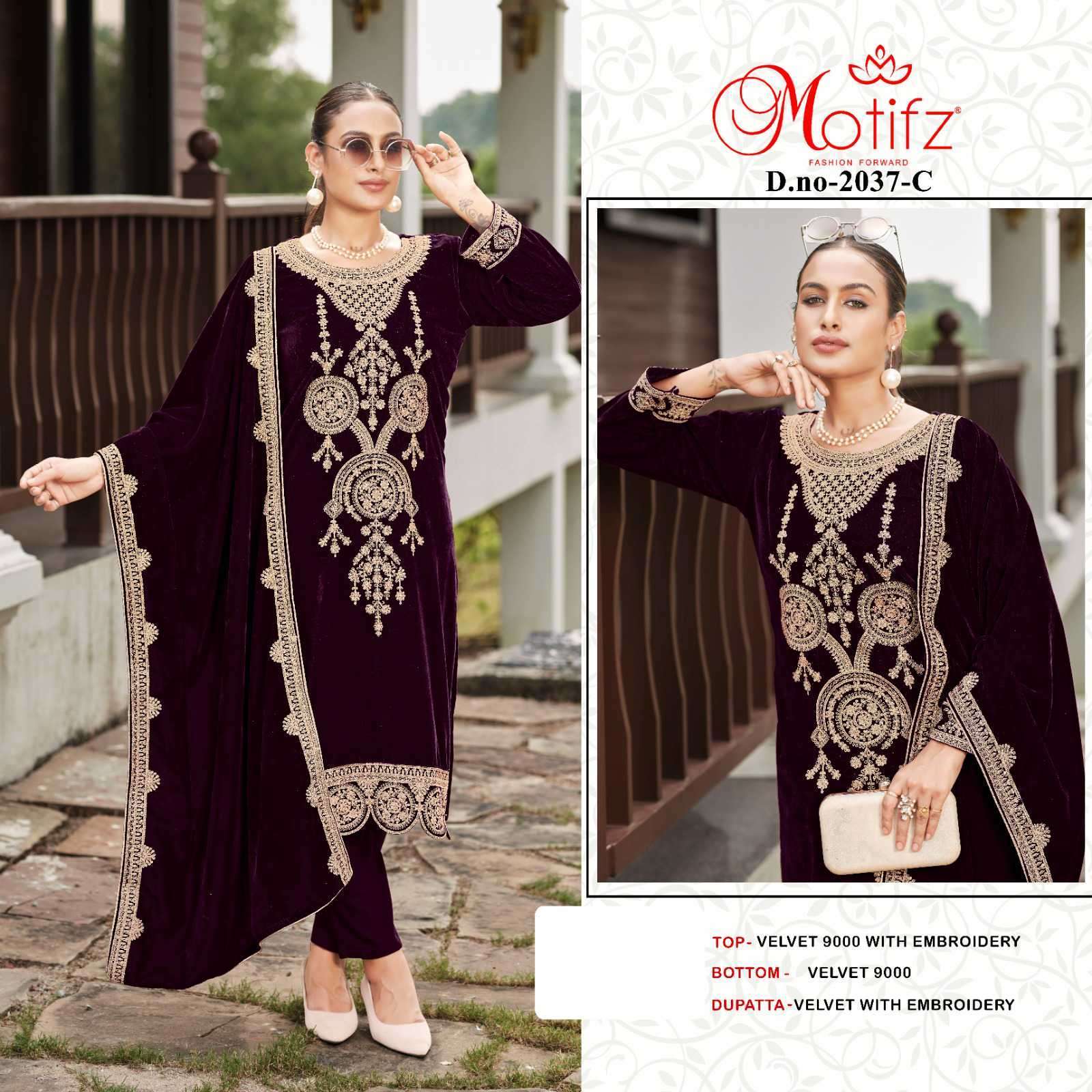 MOTIFZ D 2037 COLORS DESIGNER PAKISTANI LADIES SUIT COLLECTION WHOLESALER 