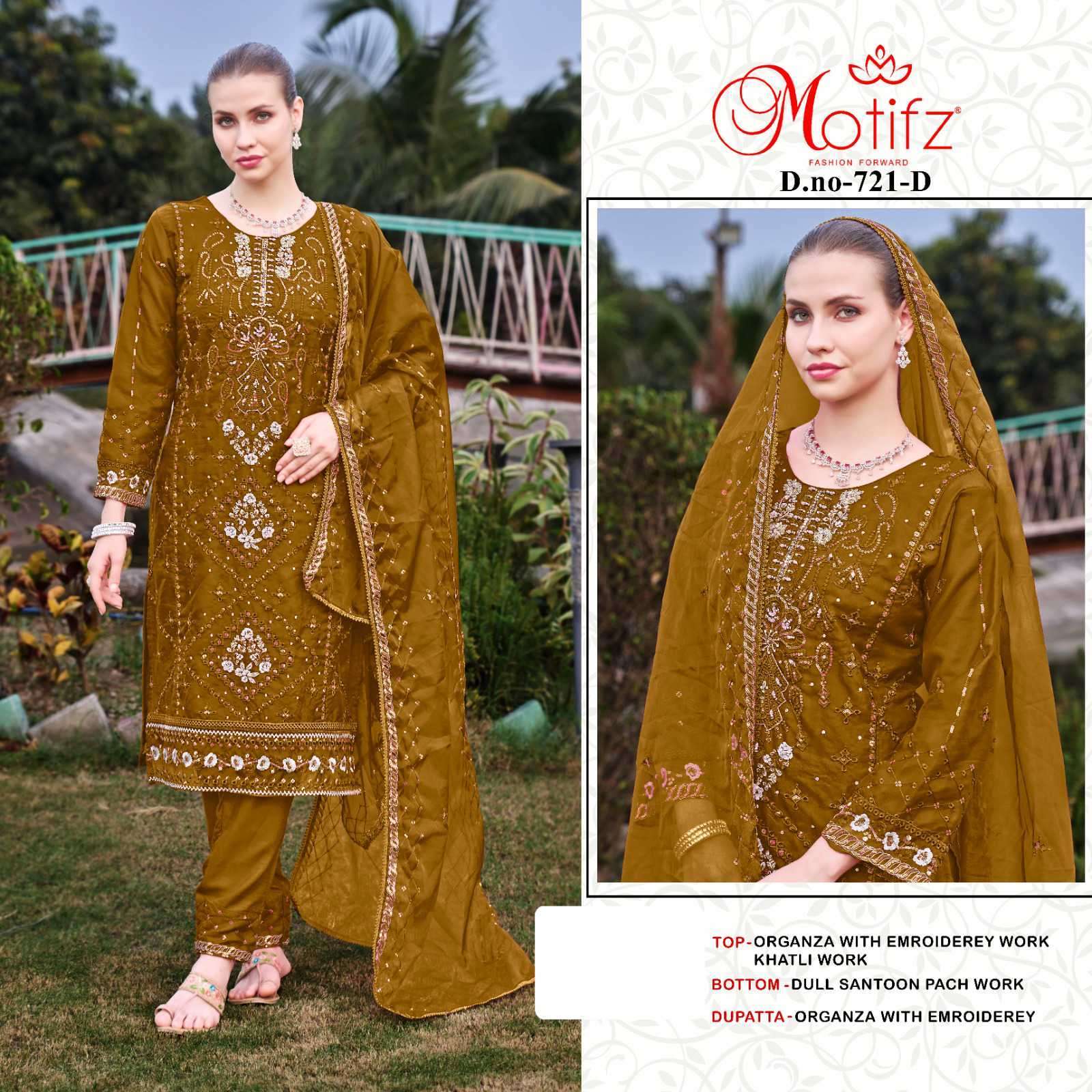 MOTIFZ D 721 COLORS PAKISTANI SALWER SUIT CATALOGUE WHOLESALE PRICE 