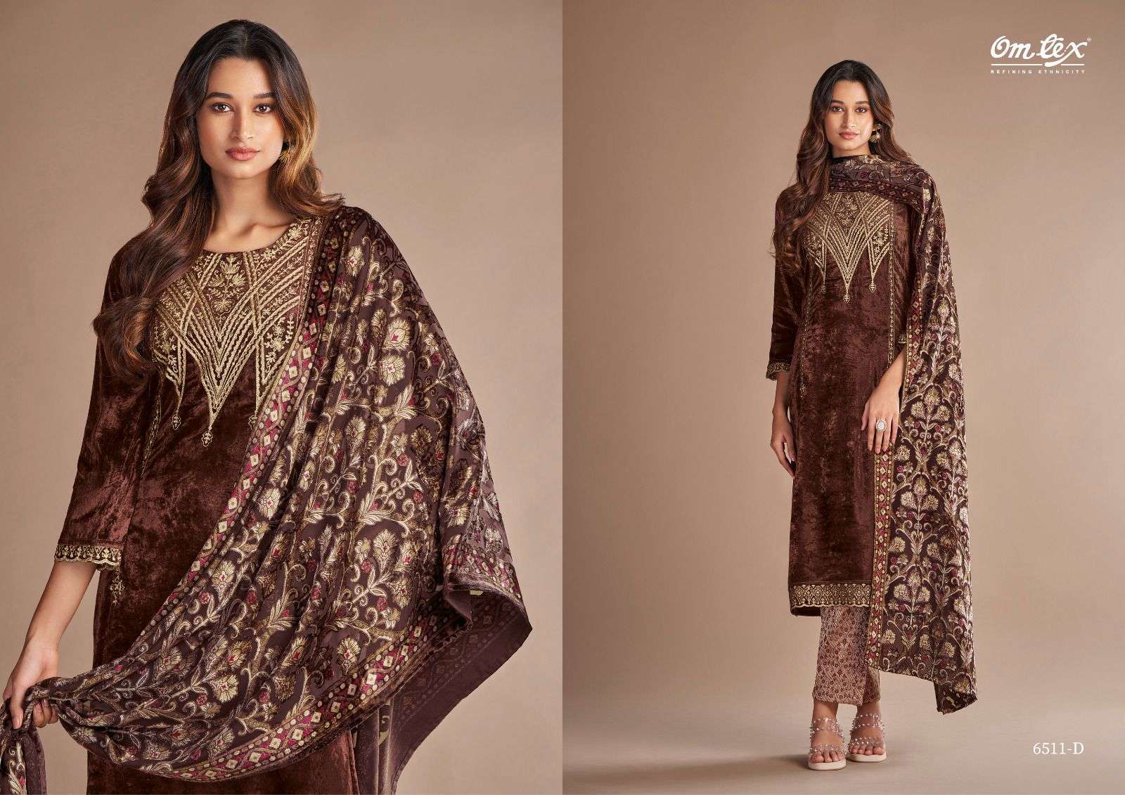 OMTEX RITHA VOL 14 PURE VISCOSE VELVET DESIGNER SUIT CATALOGUE WHOLESALER 2024