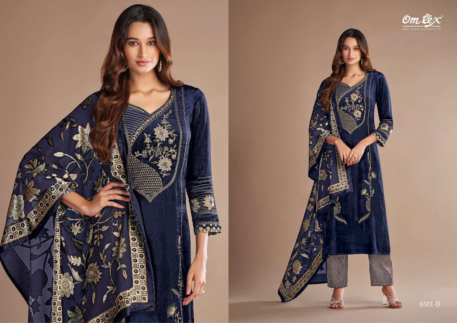 OMTEX RITHA VOL 15 PURE VISCOSE VELVET DESIGNER SUIT CATALOGUE WHOLESALER 2024