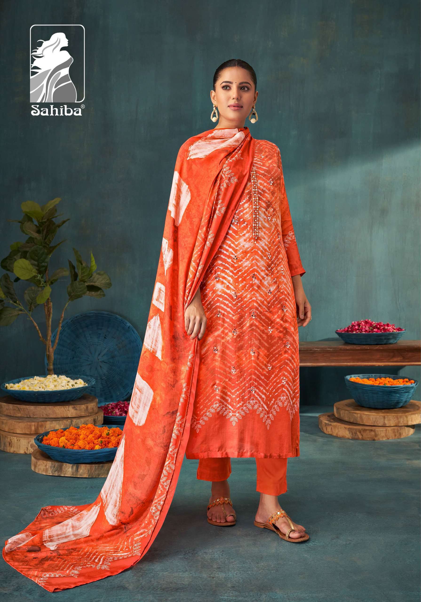 SAHIBA NAKSHI MUSLIN SILK SUIT CATALOGUE DEALER 2024
