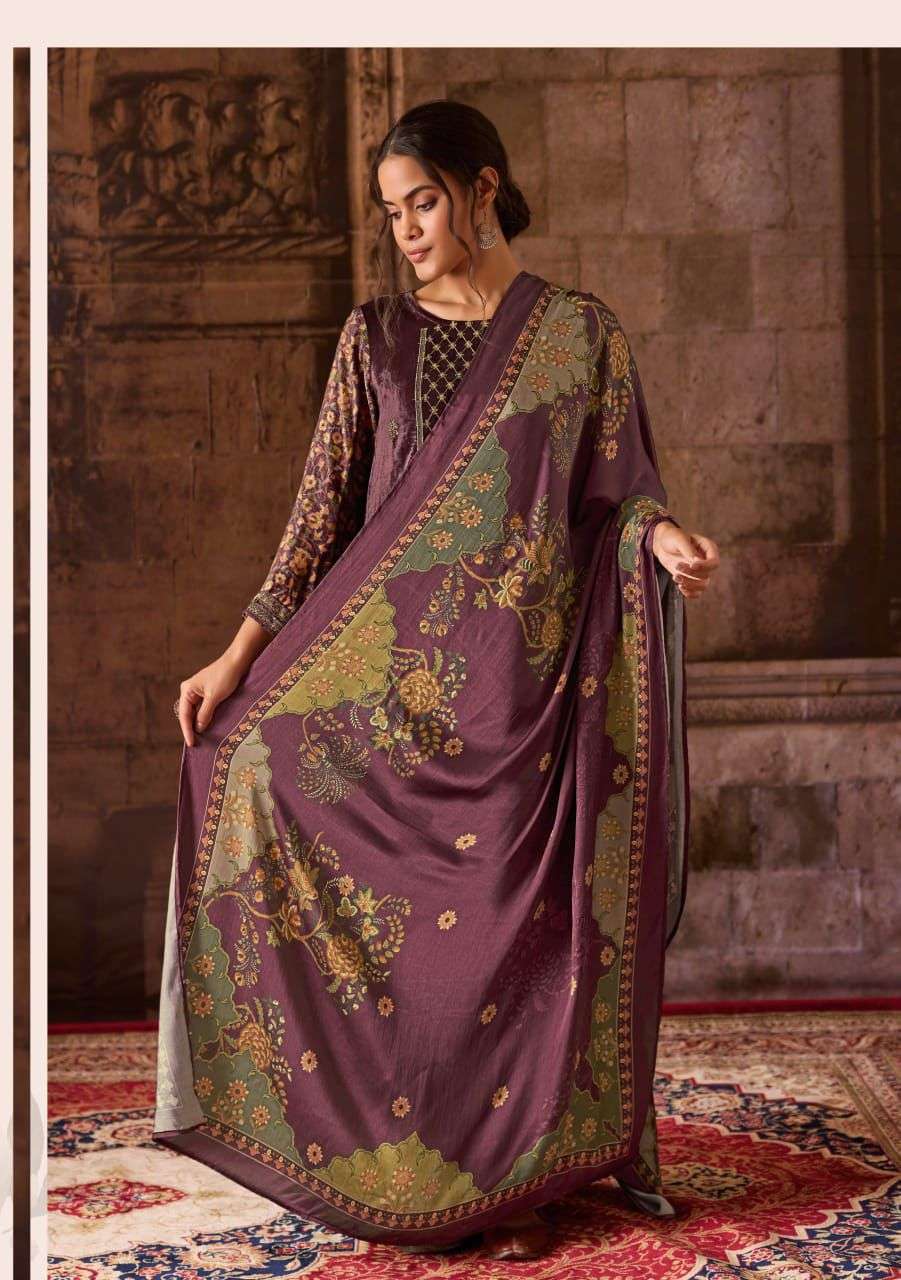 SAHIBA SURBHI DESIGNER DESIGNER VELVET SUIT LATEST CATALOGUE WHOLESALER 2024