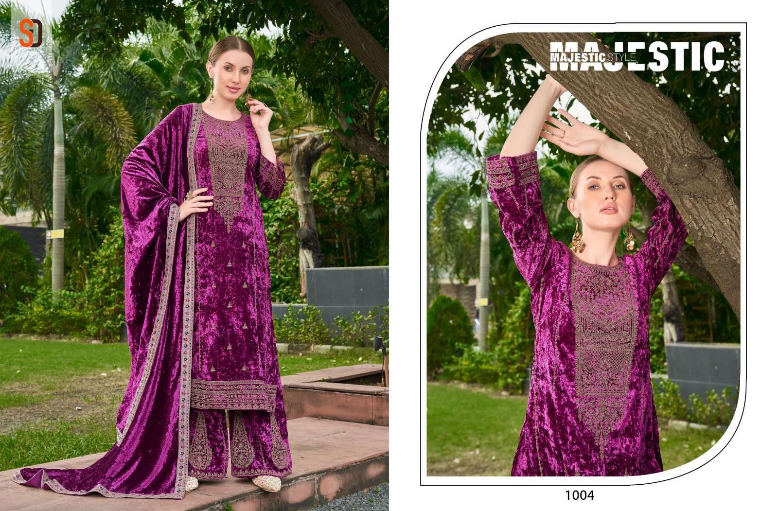 SHRADDHA BEGUM DESIGNER PURE VELVET SUIT CATALOG EXPORTER 2024