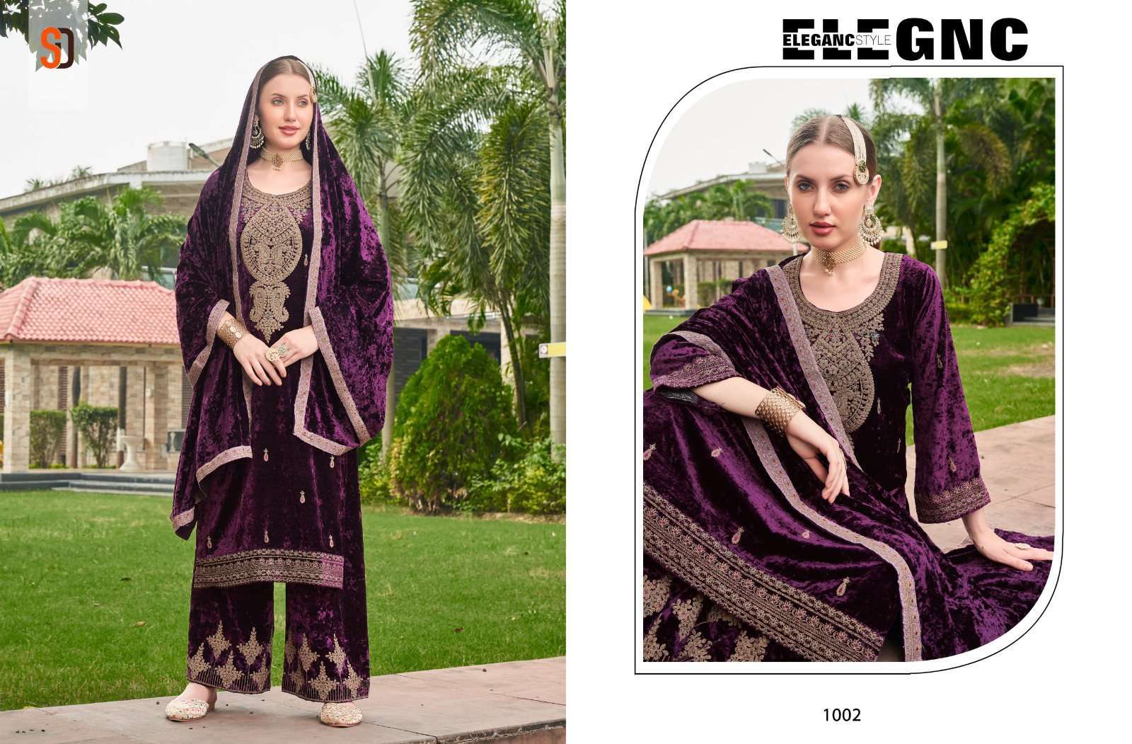 SHRADDHA BEGUM DESIGNER PURE VELVET SUIT CATALOG EXPORTER 2024