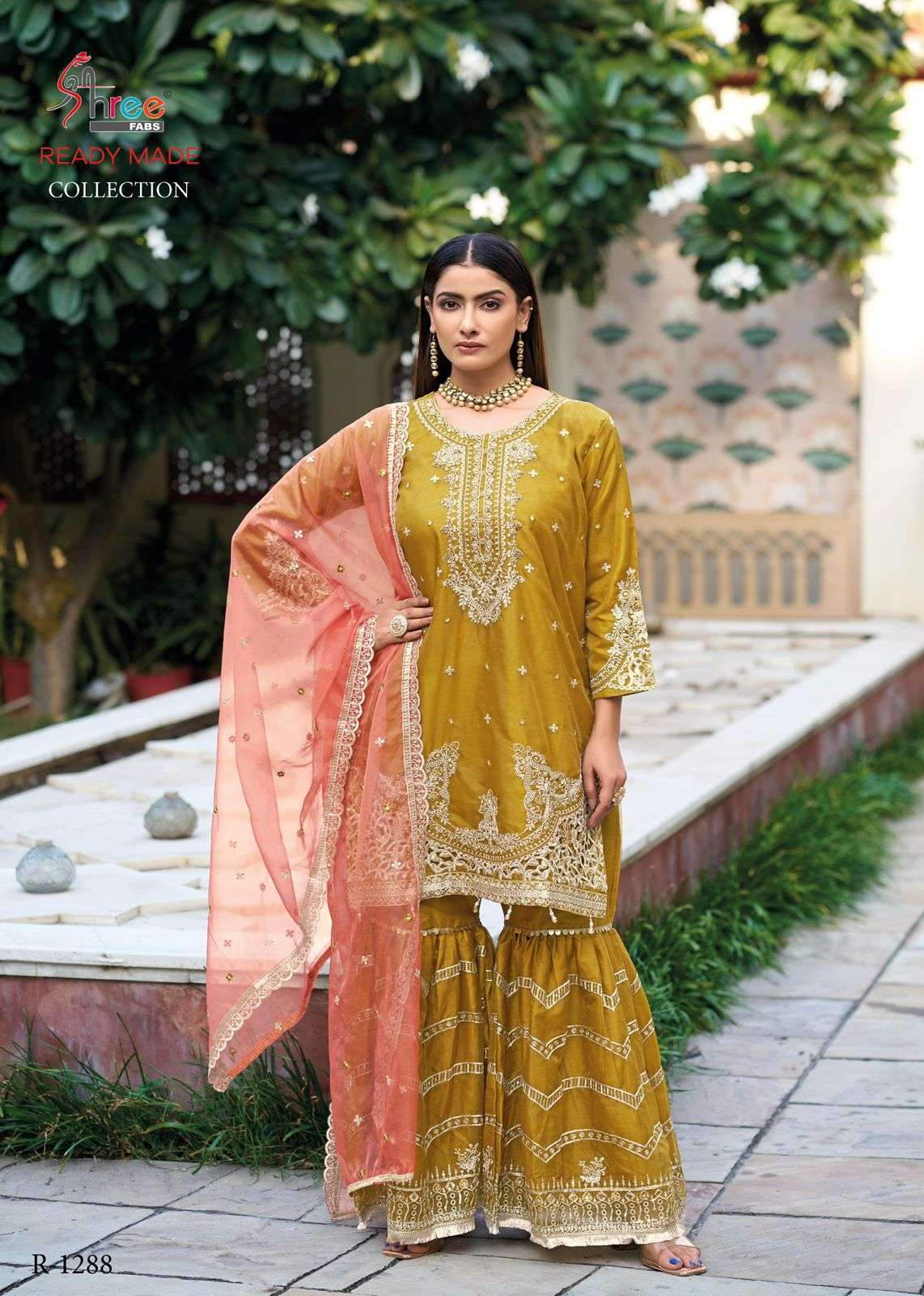 SHREE FAB R 1288 COLORS WEDDING WEAR SHARARA DRESS CATALOG WHOLESALER 