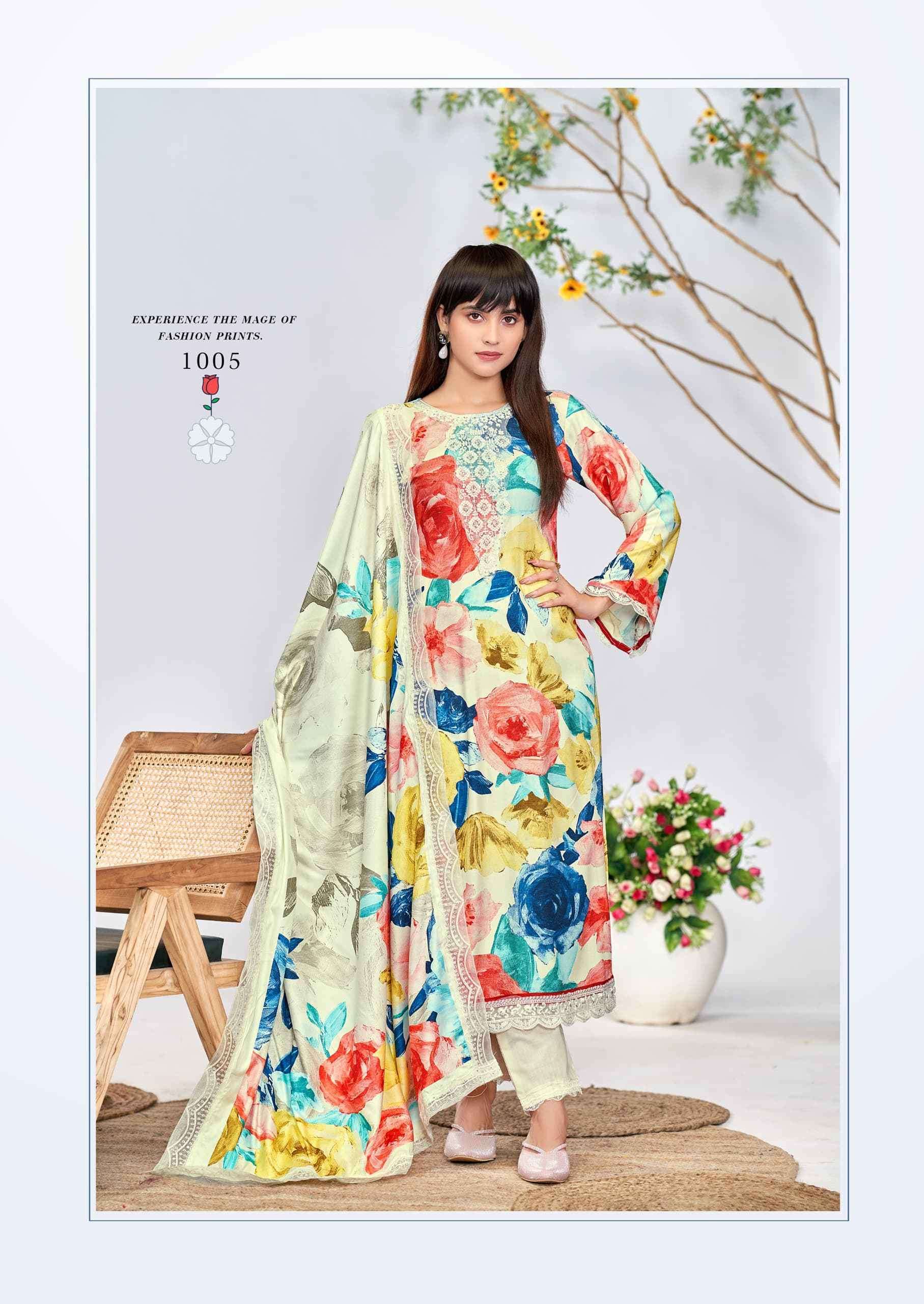 THE HERMITAGE SHOP KASHMIRI GARDEN DIGITAL PRINTED FANCY LADIES SUIT COLLECTION 